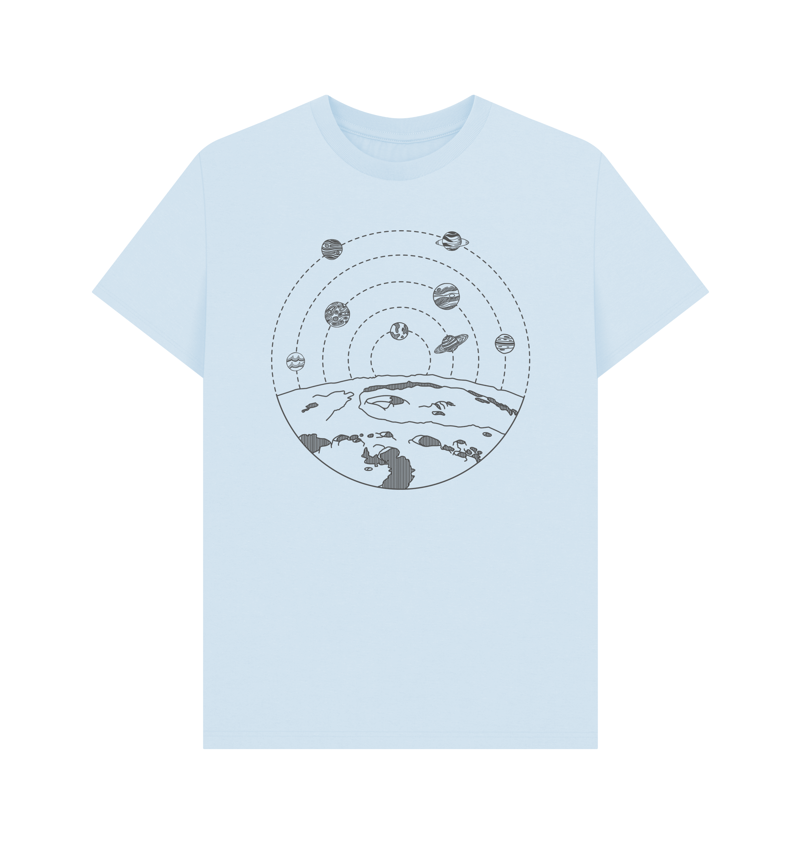 Sky Blue Printed T-shirt Front