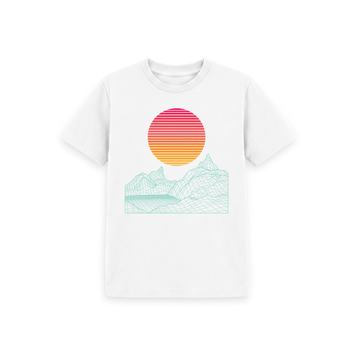 White Printed Kids T-Shirt Front
