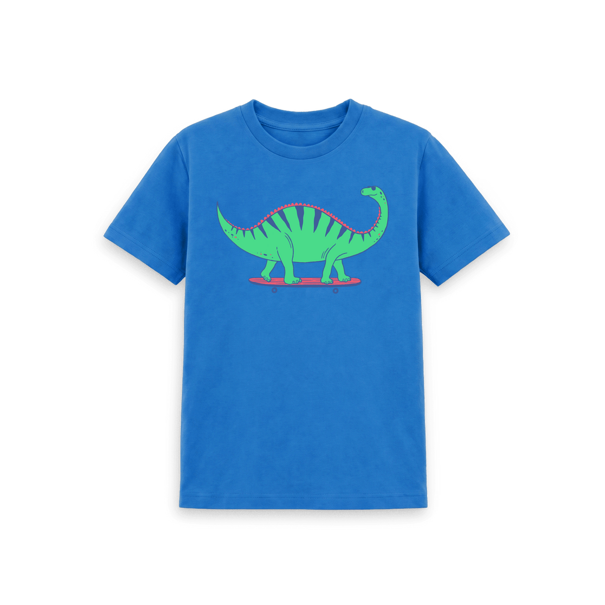 Bright Blue Printed Kids T-Shirt Front