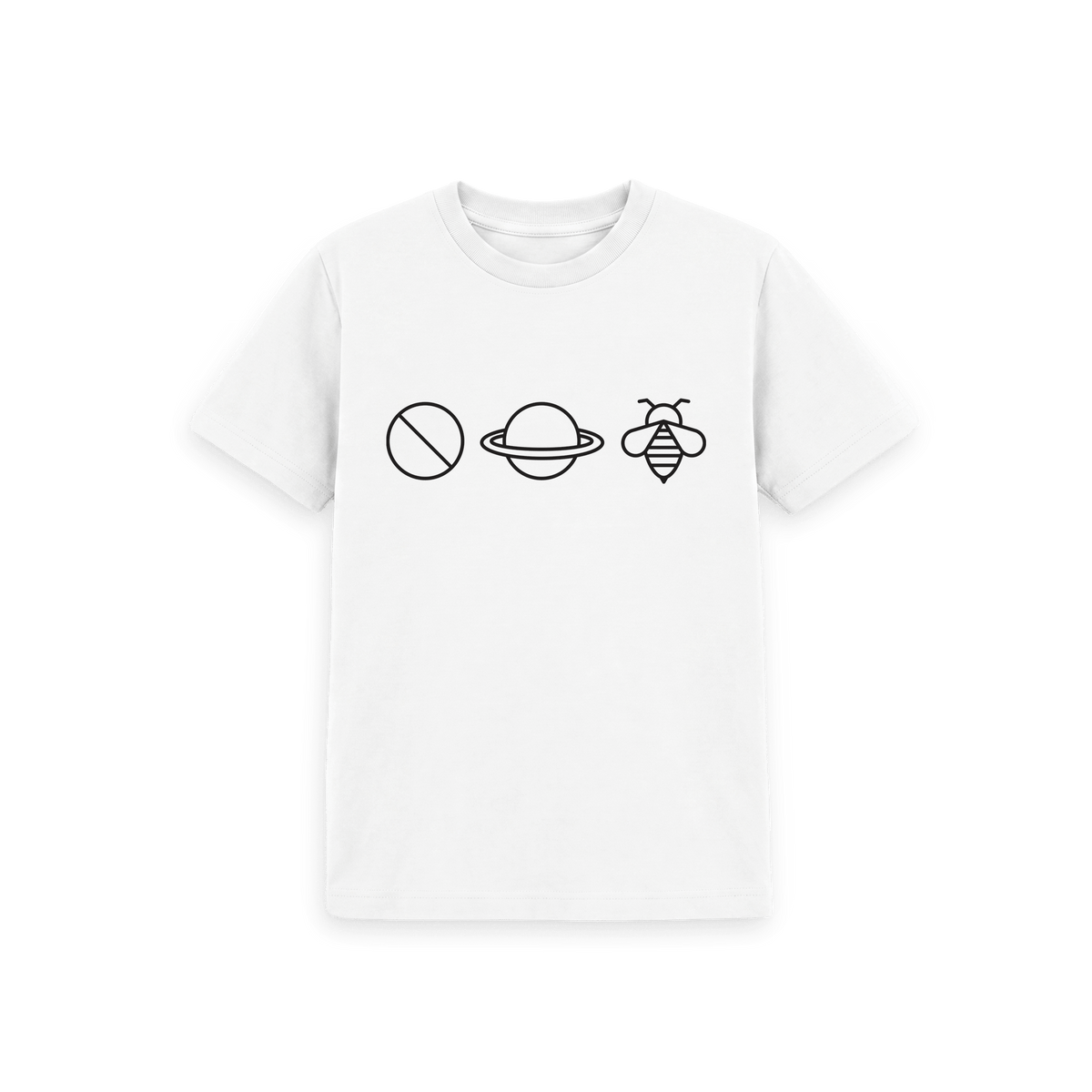 White Printed Kids T-Shirt Front