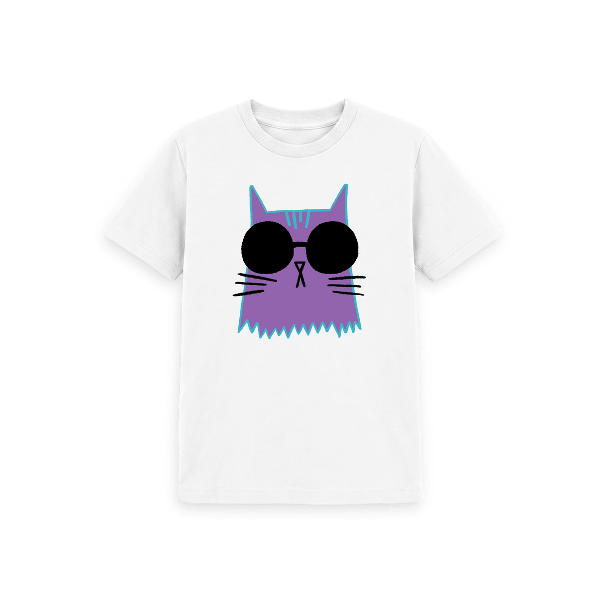 White Printed Kids T-Shirt Front