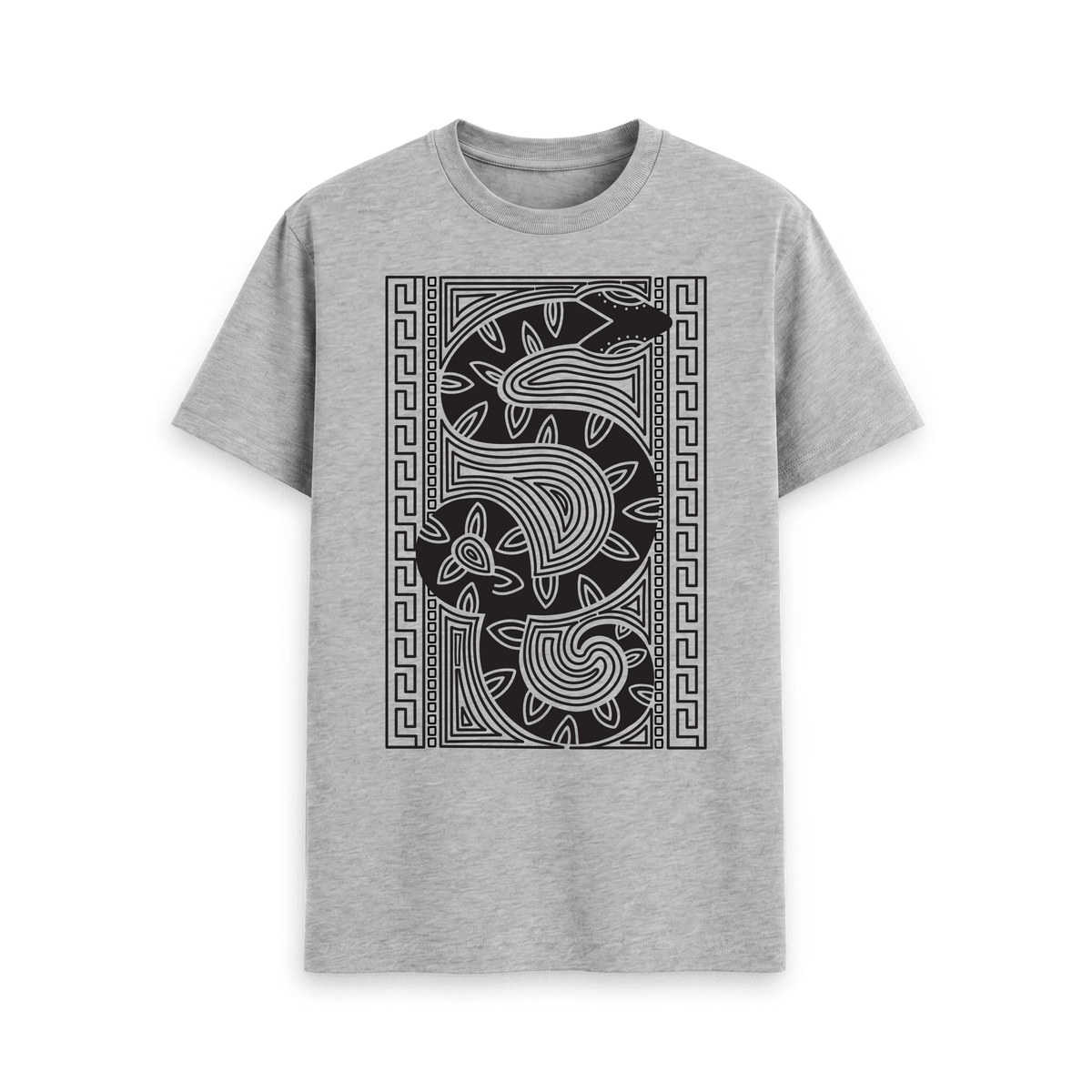 Athletic Grey Printed T-shirt Front