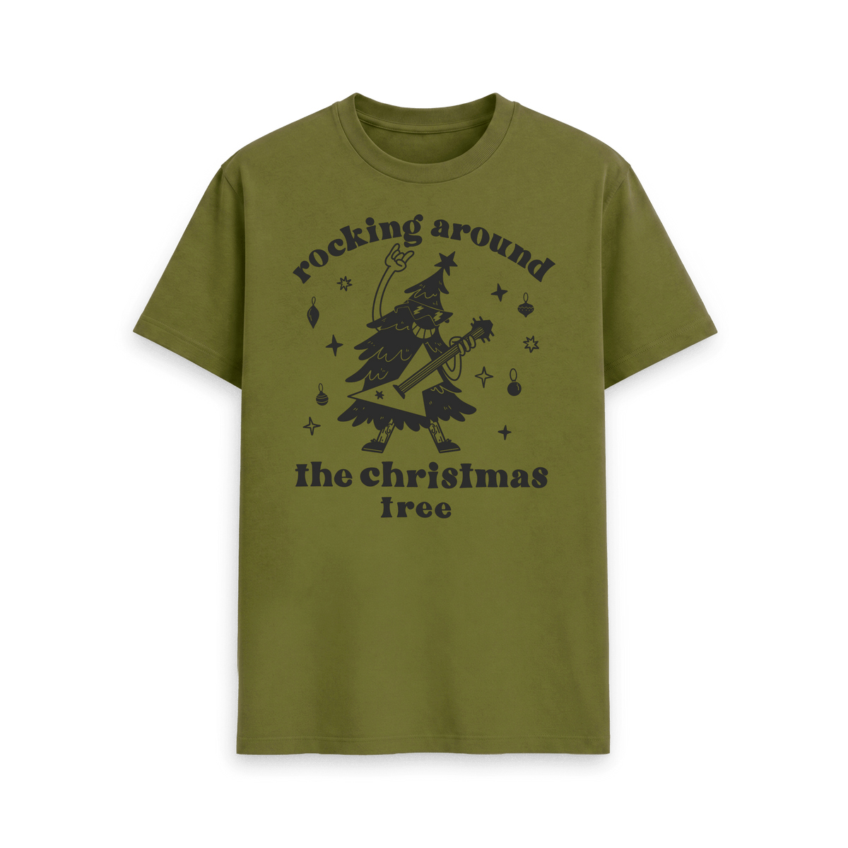Moss Green Printed T-shirt Front