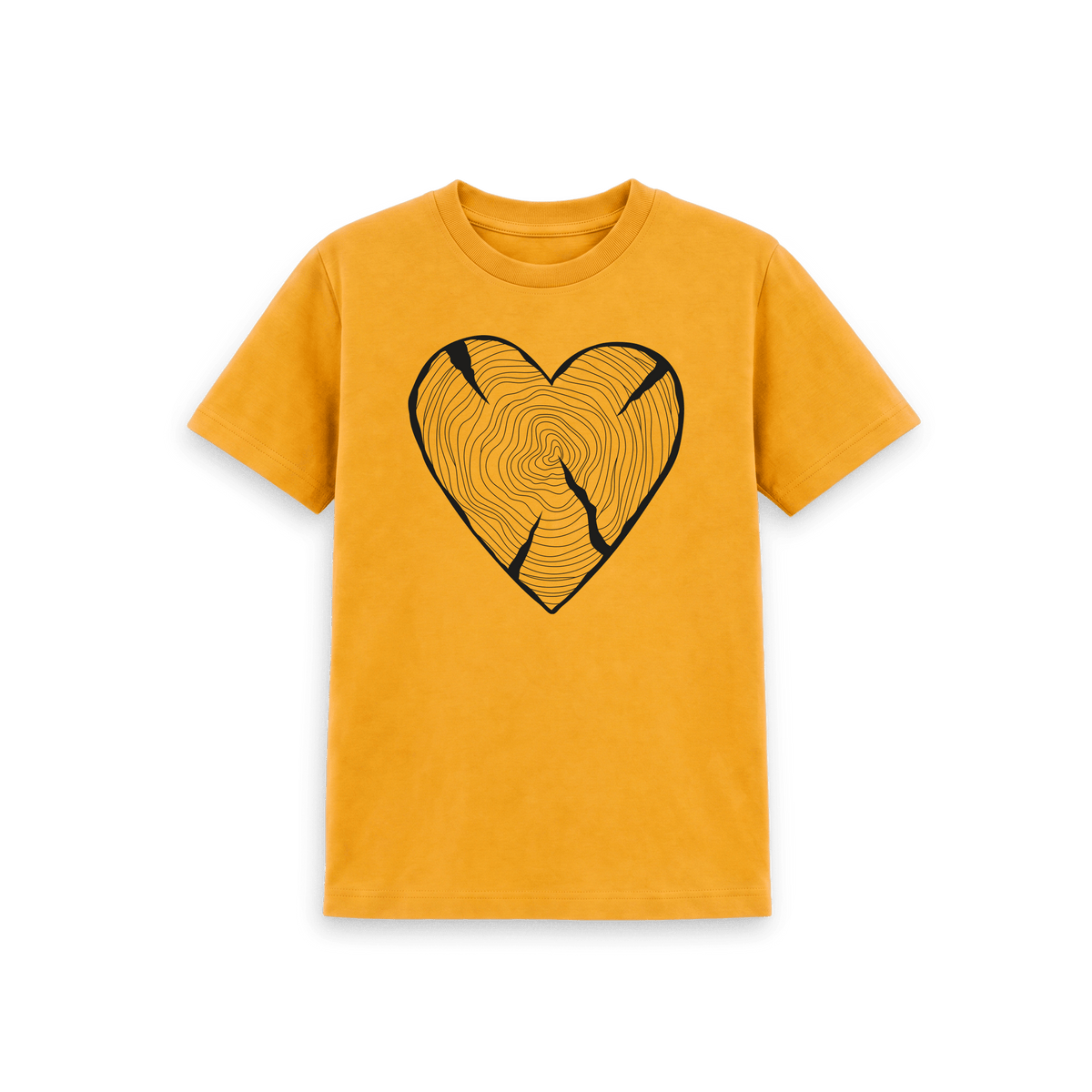 Mustard Printed Kids T-Shirt Front