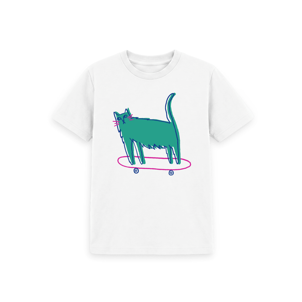 White Printed Kids T-Shirt Front