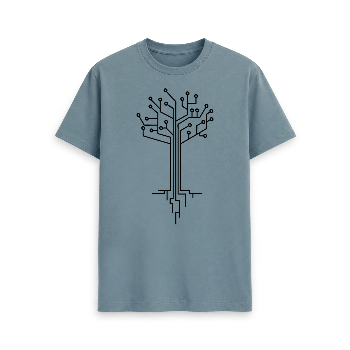 Stone Blue Printed T-shirt Front