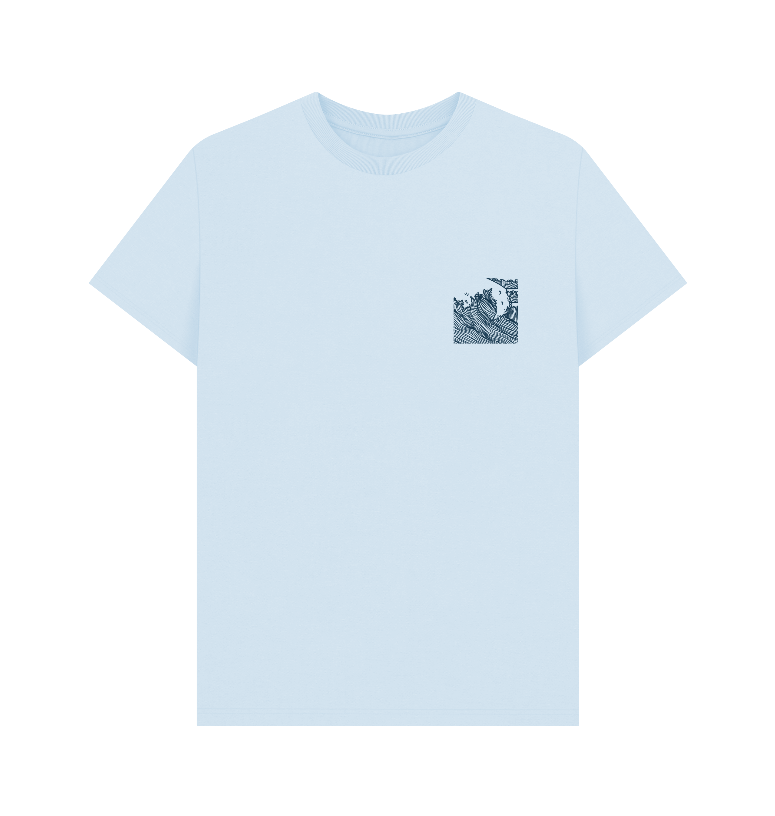 Sky Blue Printed T-shirt Front