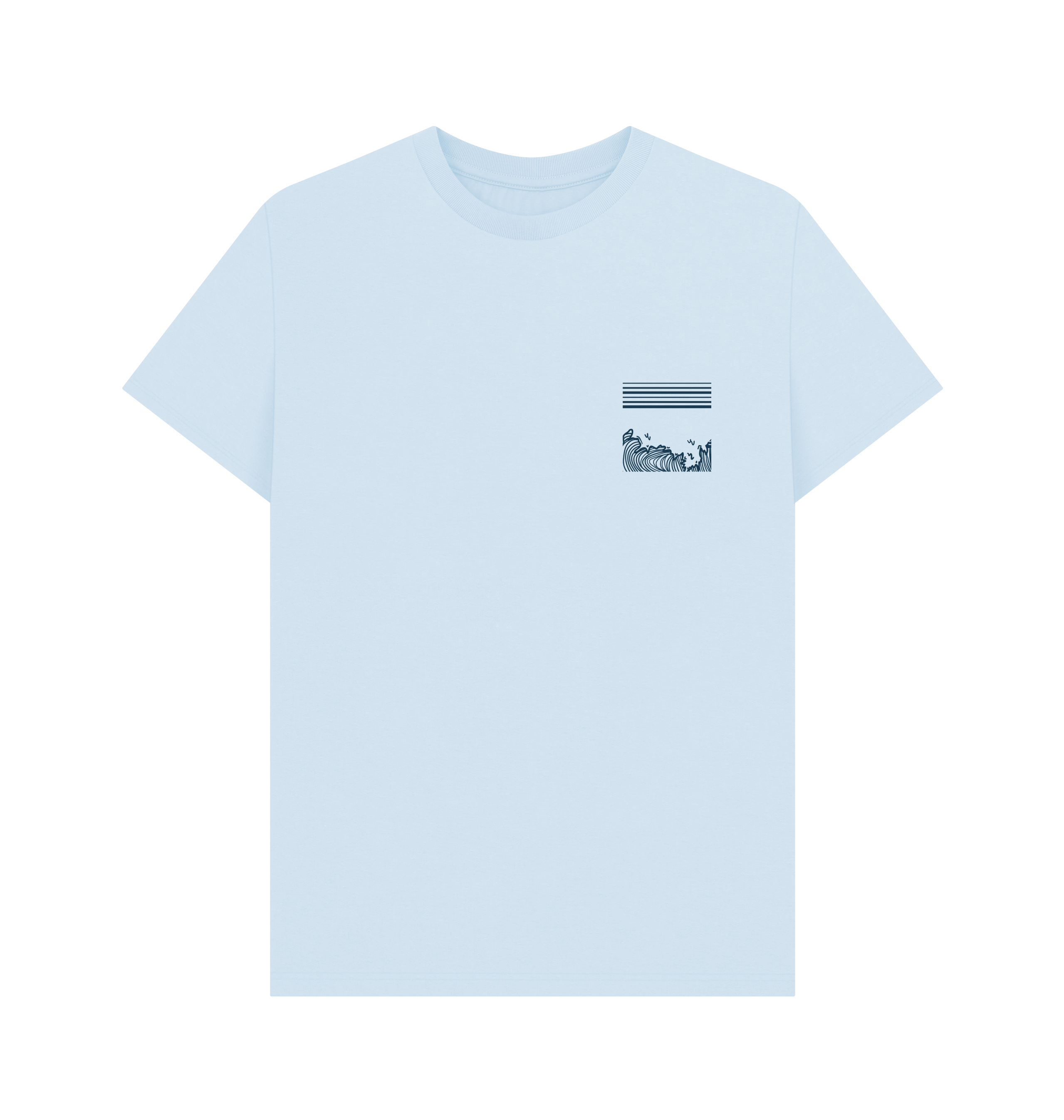 Sky Blue Printed T-shirt Front
