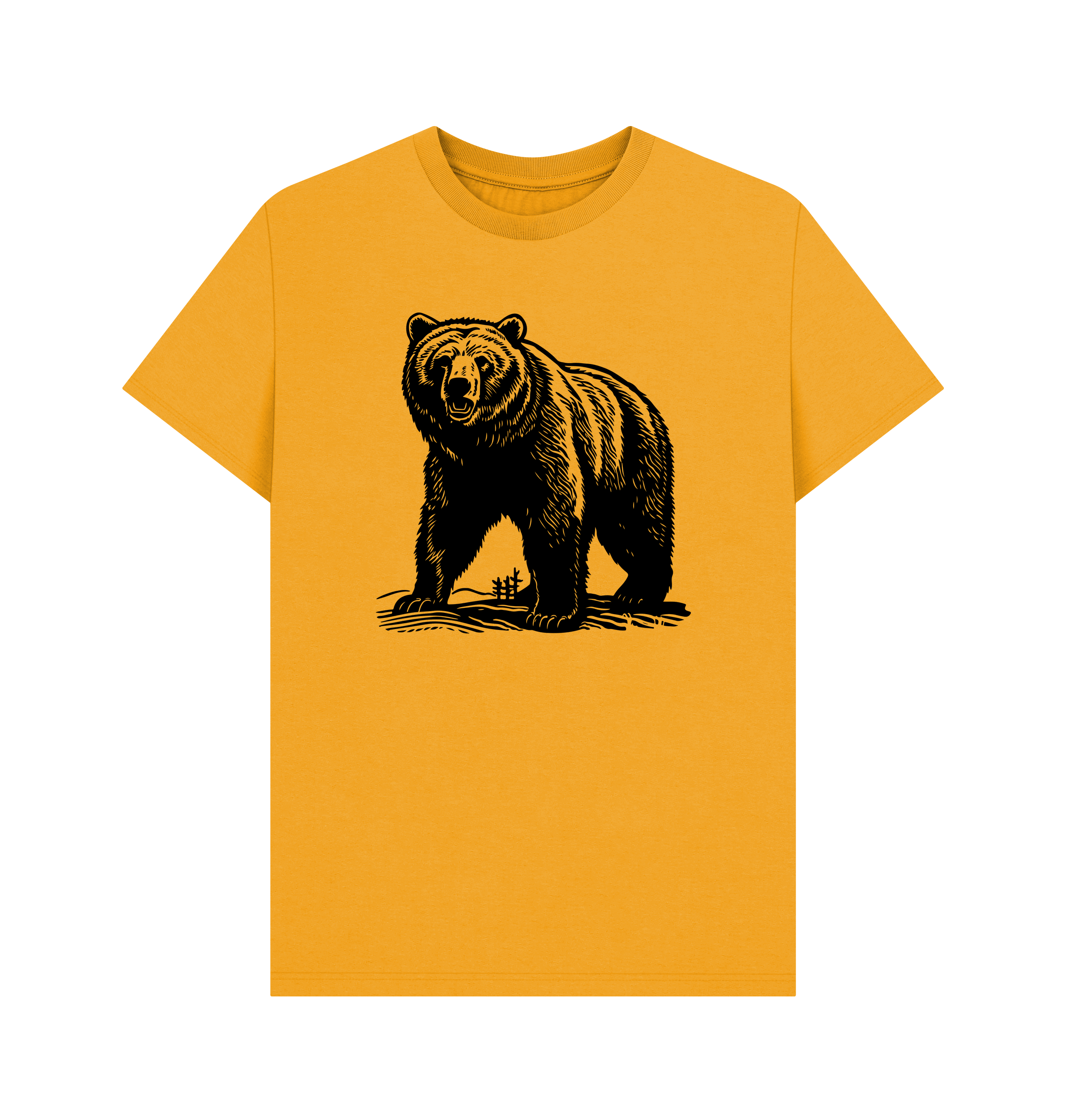 Mustard Printed T-shirt Front