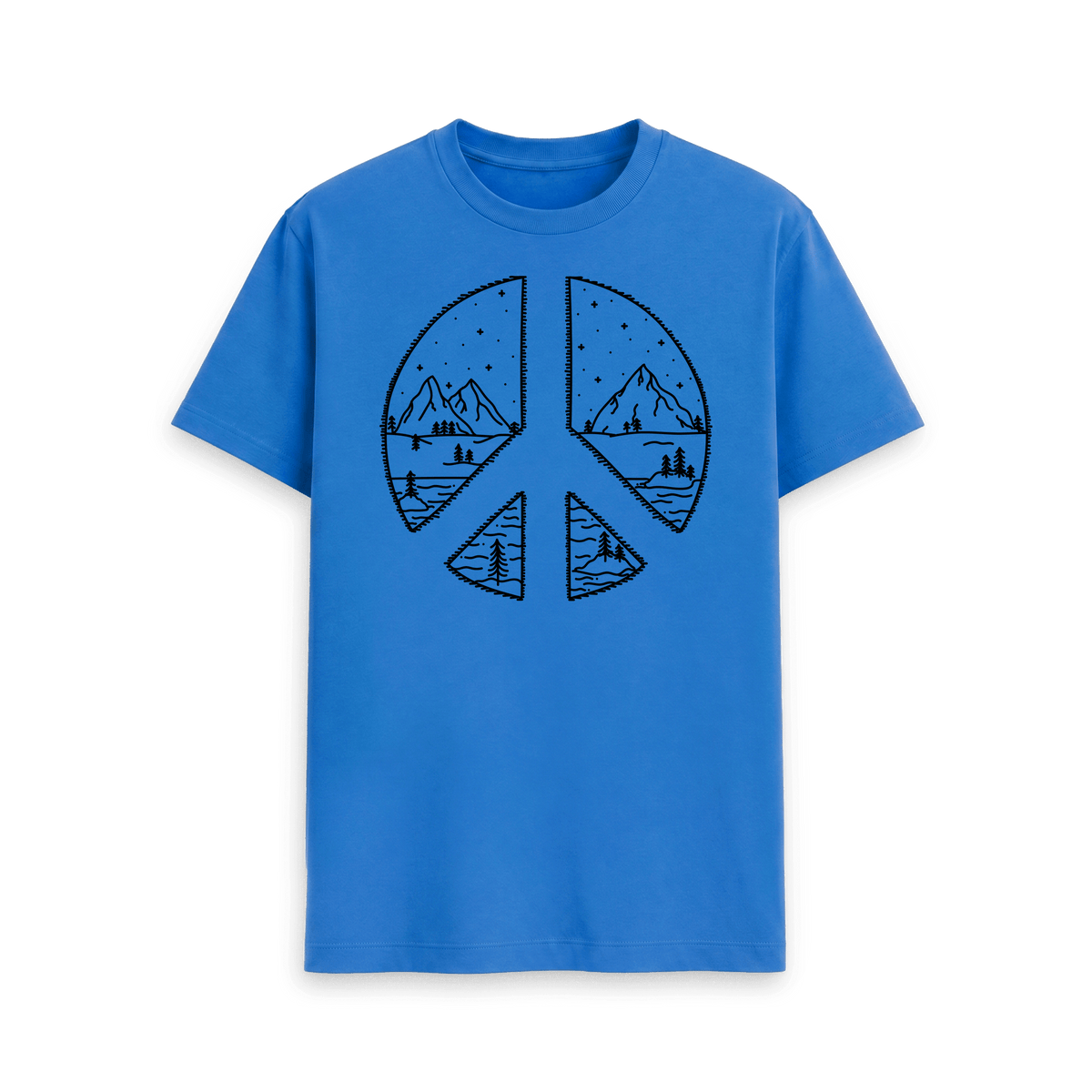 Bright Blue Printed T-shirt Front