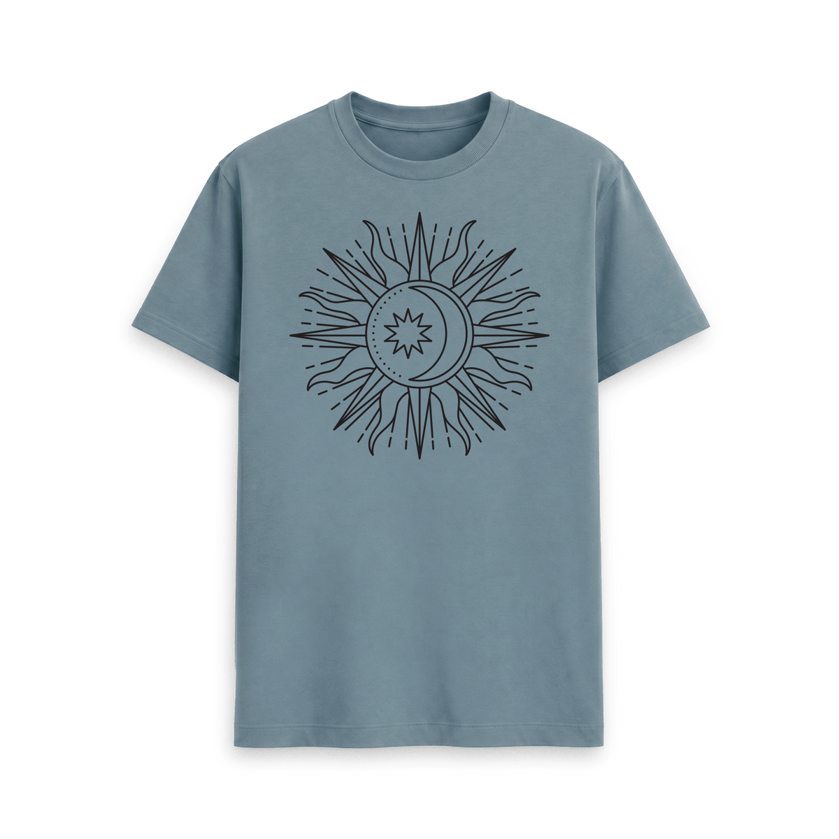 Stone Blue Printed T-shirt Front