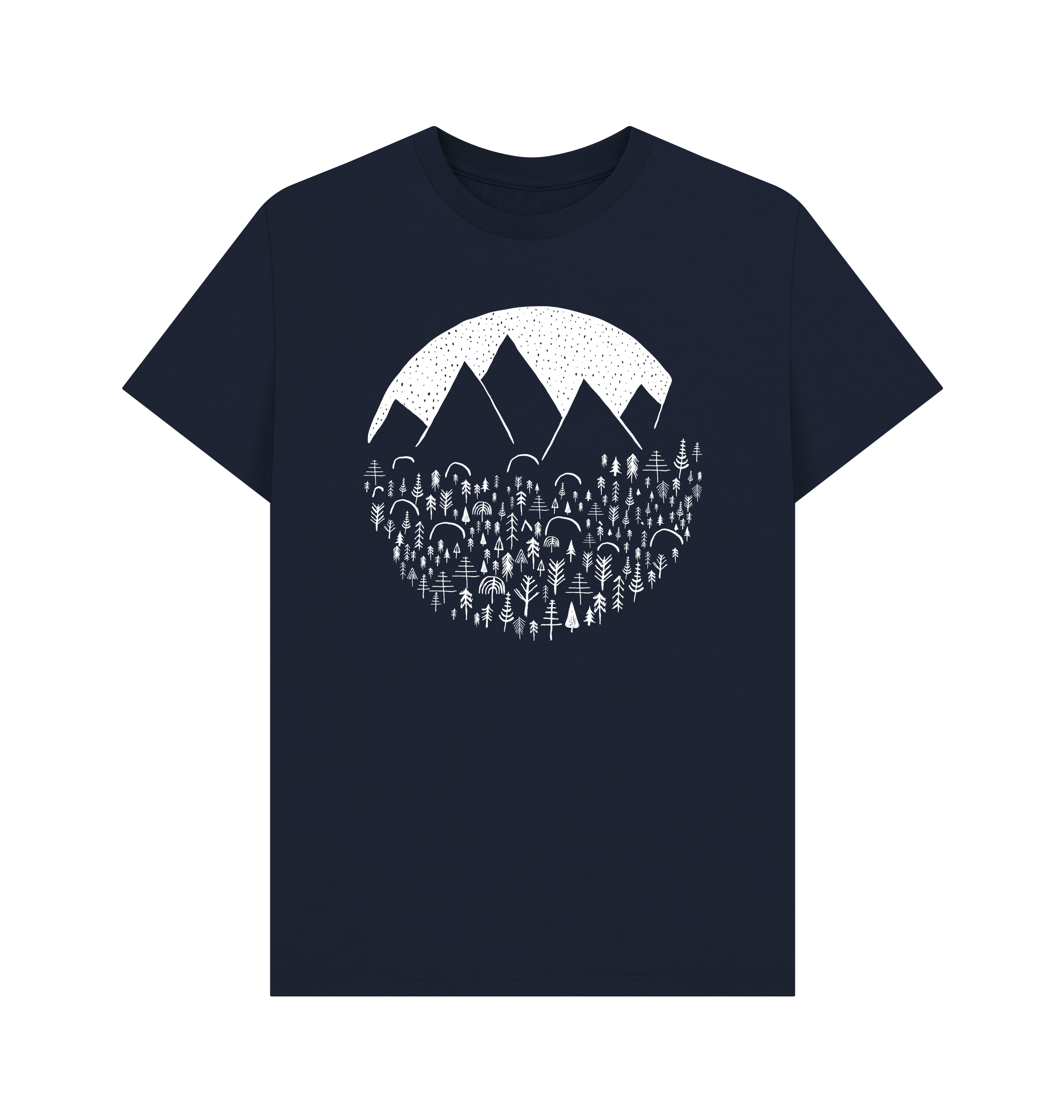 Navy Blue Printed T-shirt Front