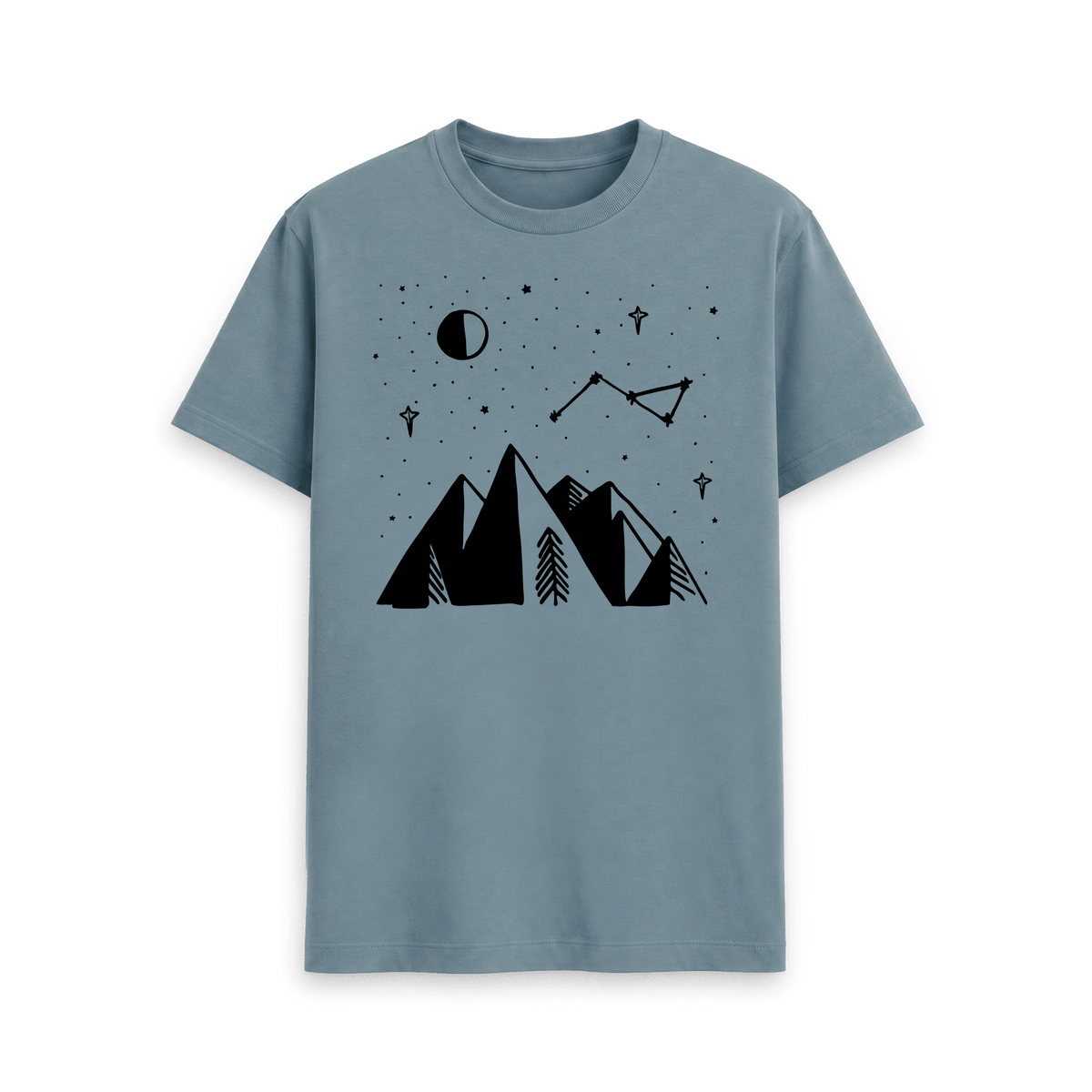 Stone Blue Printed T-shirt Front