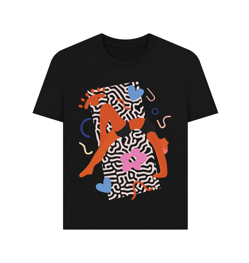 Black Printed T-shirt Front