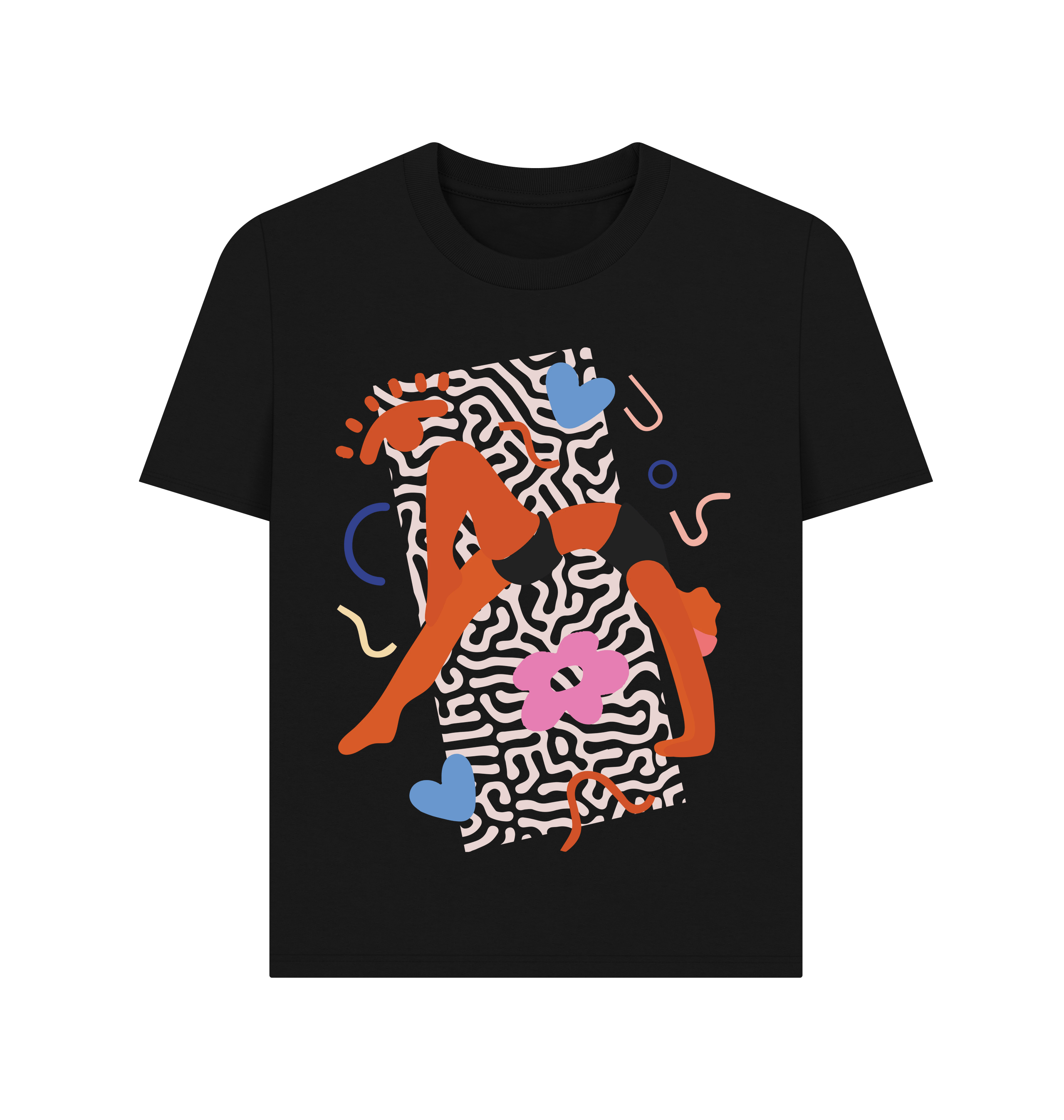 Black Printed T-shirt Front