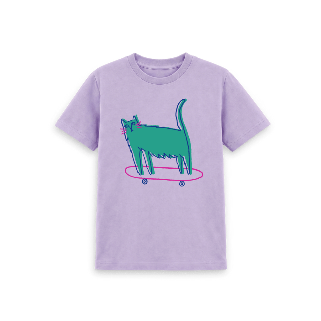Soft Lilac Printed Kids T-Shirt Front