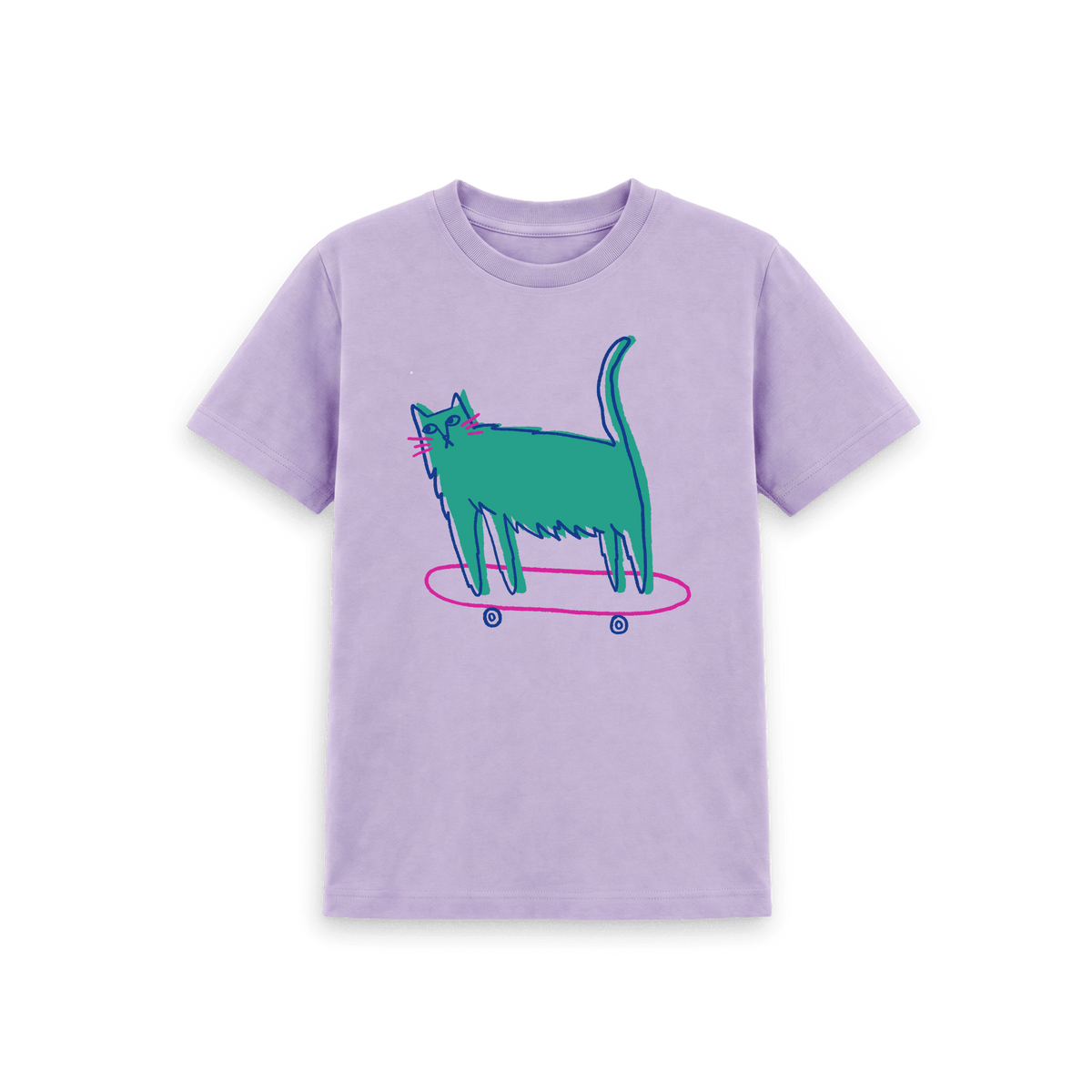 Soft Lilac Printed Kids T-Shirt Front