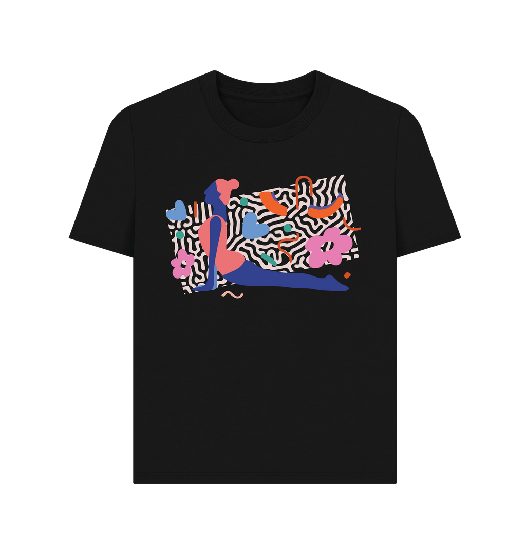 Black Printed T-shirt Front
