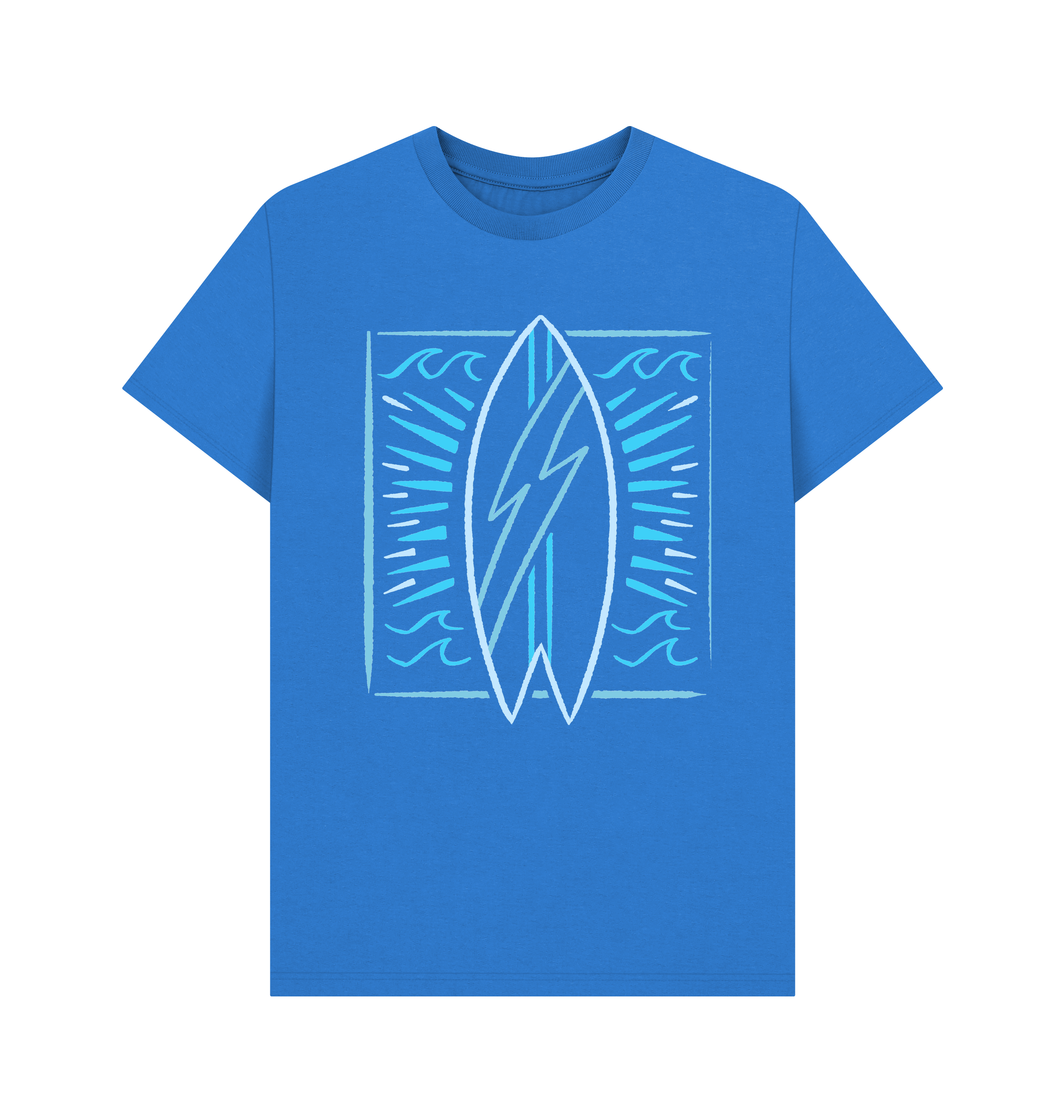 Bright Blue Printed T-shirt Front