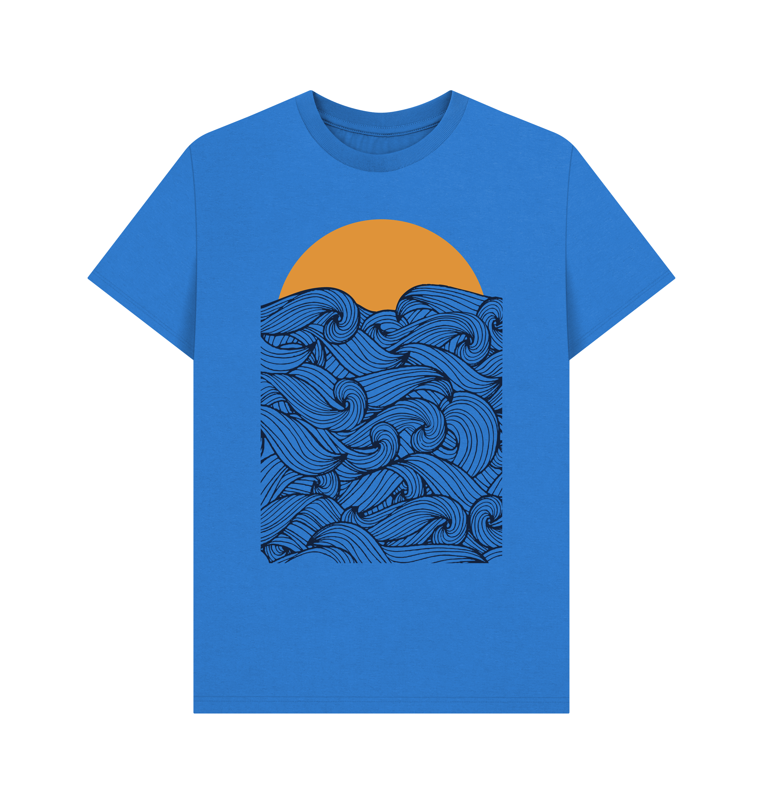 Bright Blue Printed T-shirt Front