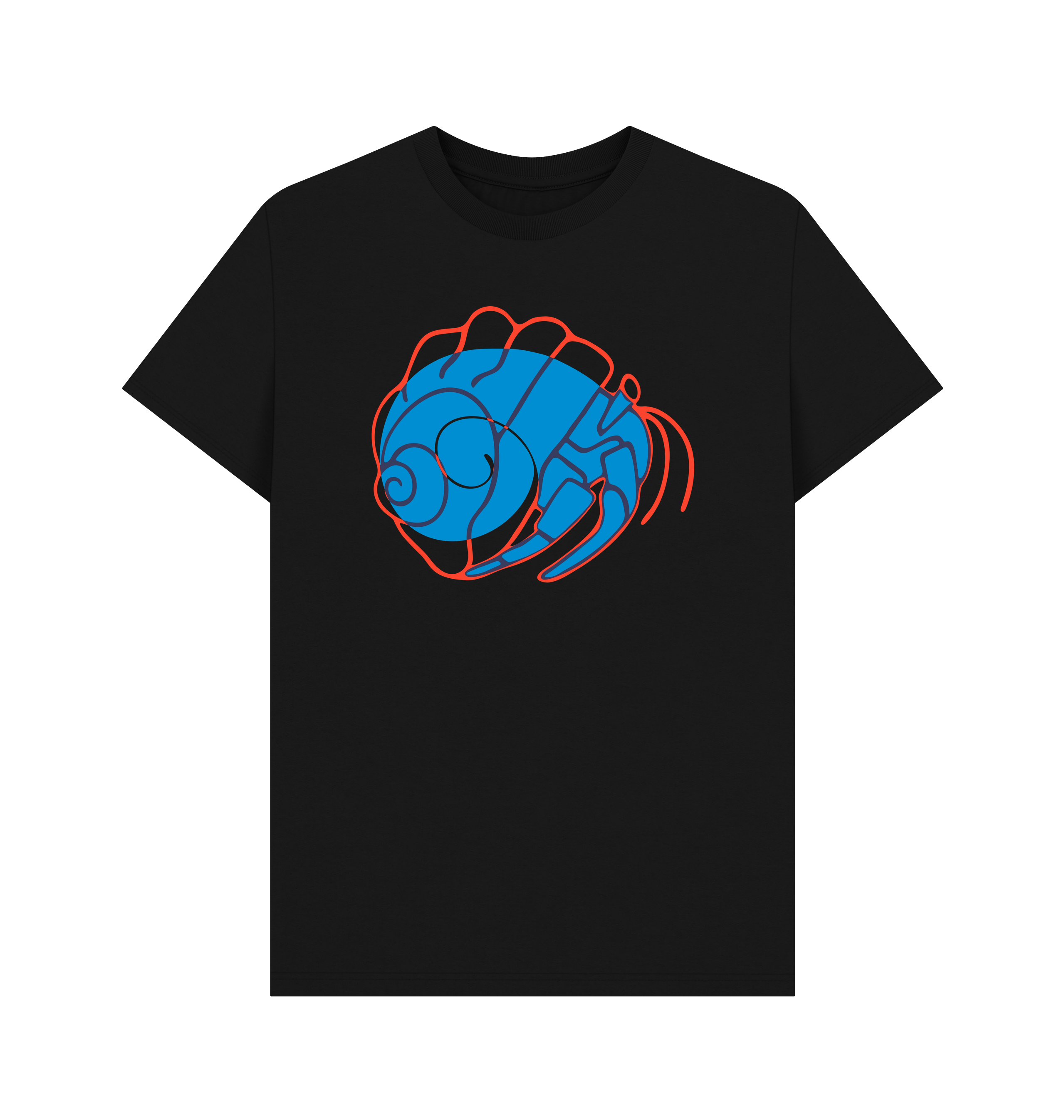 Black Printed T-shirt Front