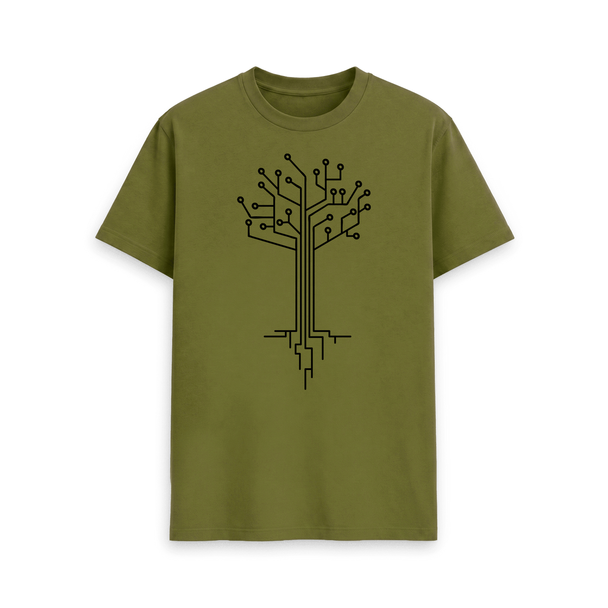 Moss Green Printed T-shirt Front