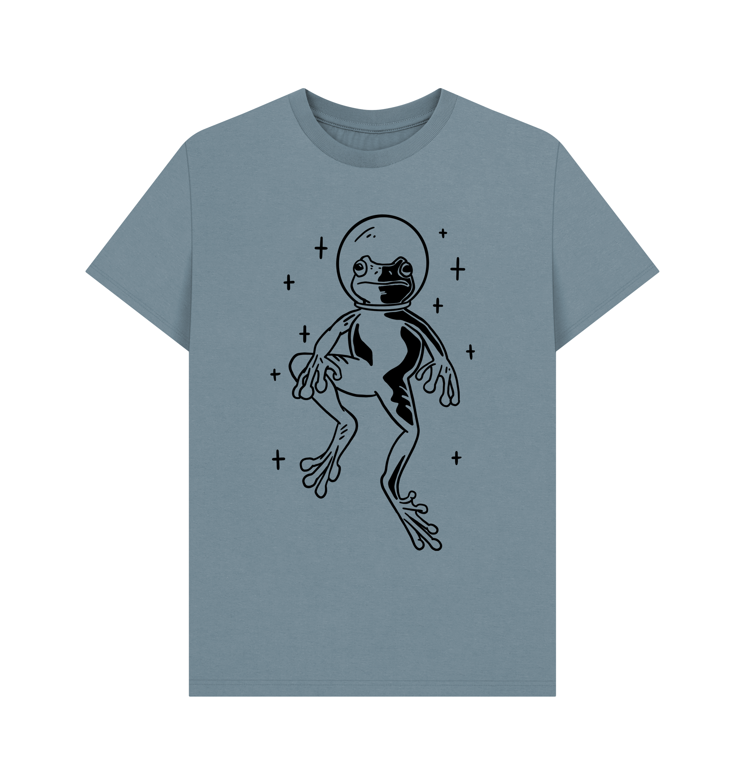 Stone Blue Printed T-shirt Front