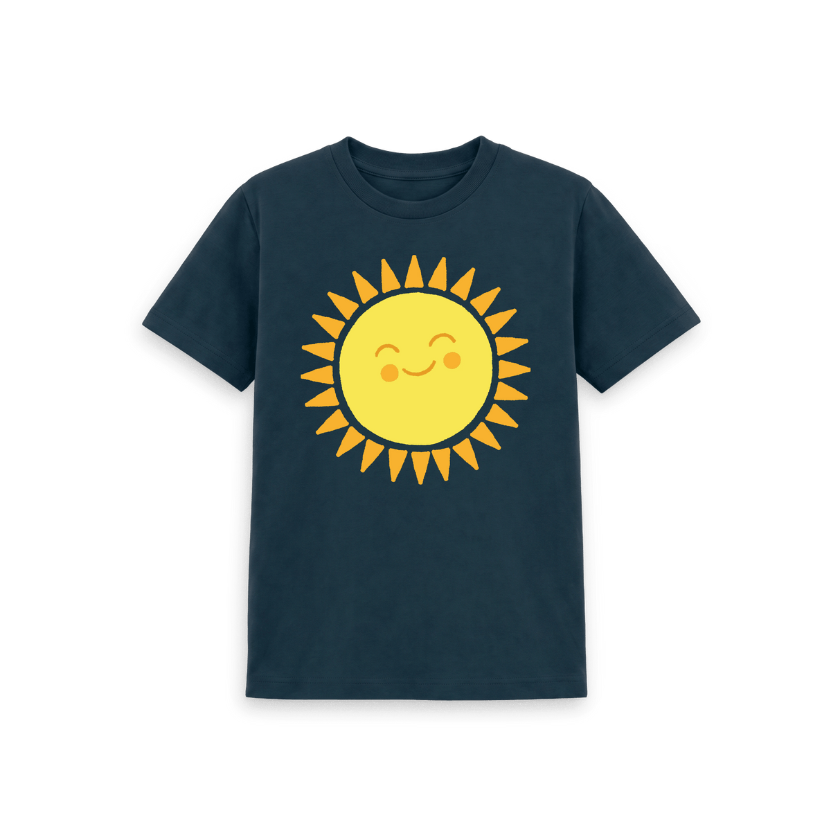 Denim Blue Printed Kids T-Shirt Front