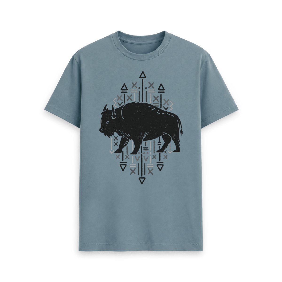 Stone Blue Printed T-shirt Front