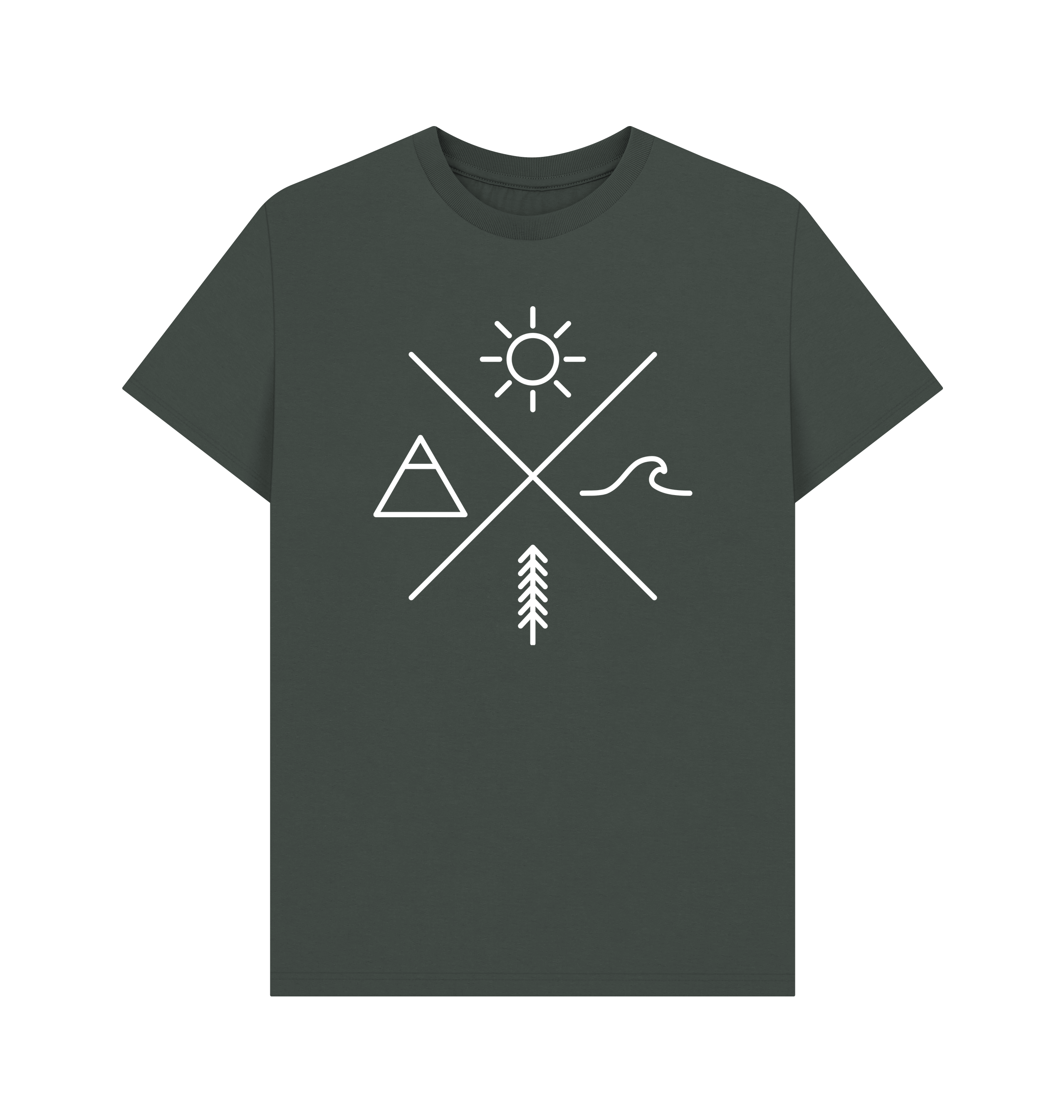 Dark Grey Printed T-shirt Front