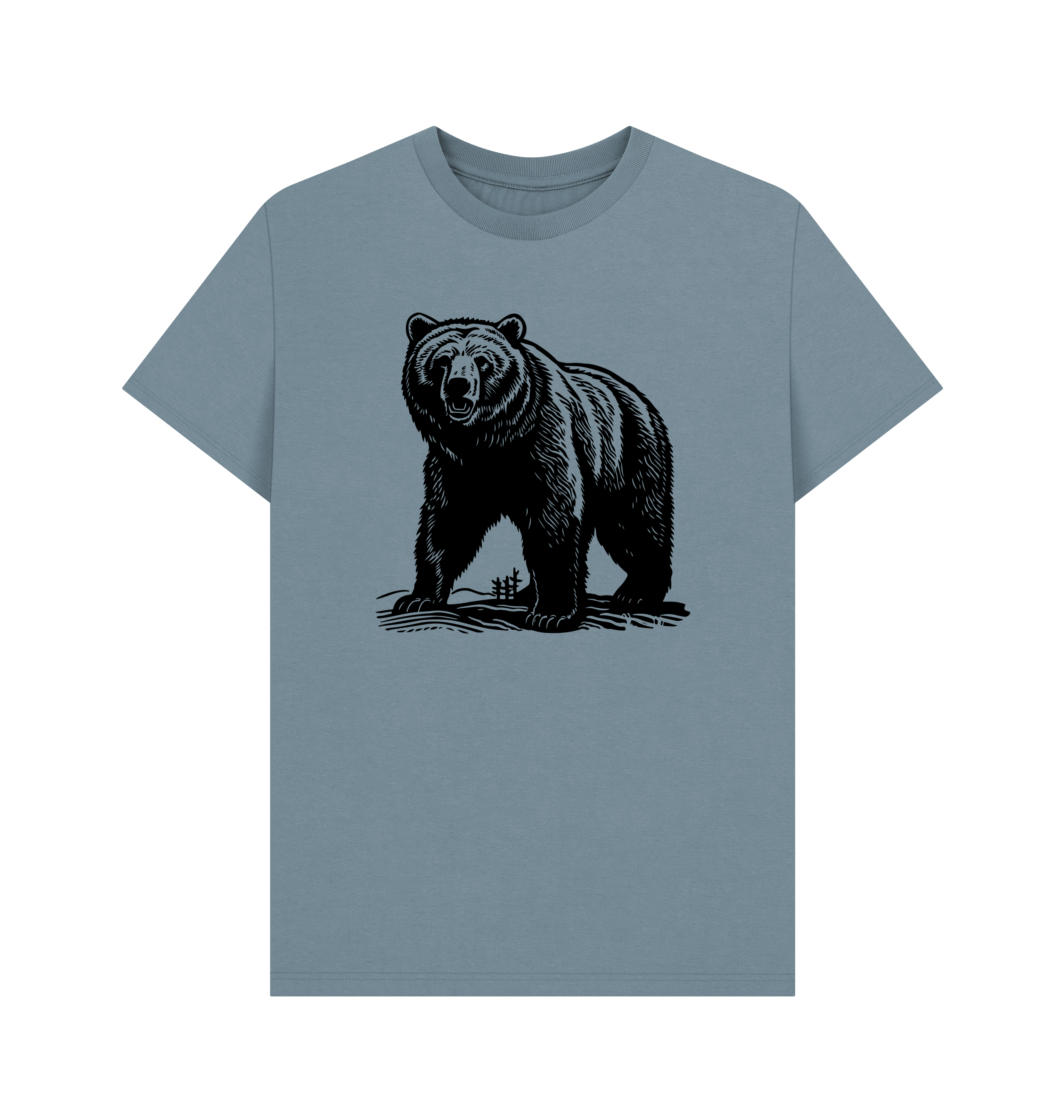 Stone Blue Printed T-shirt Front