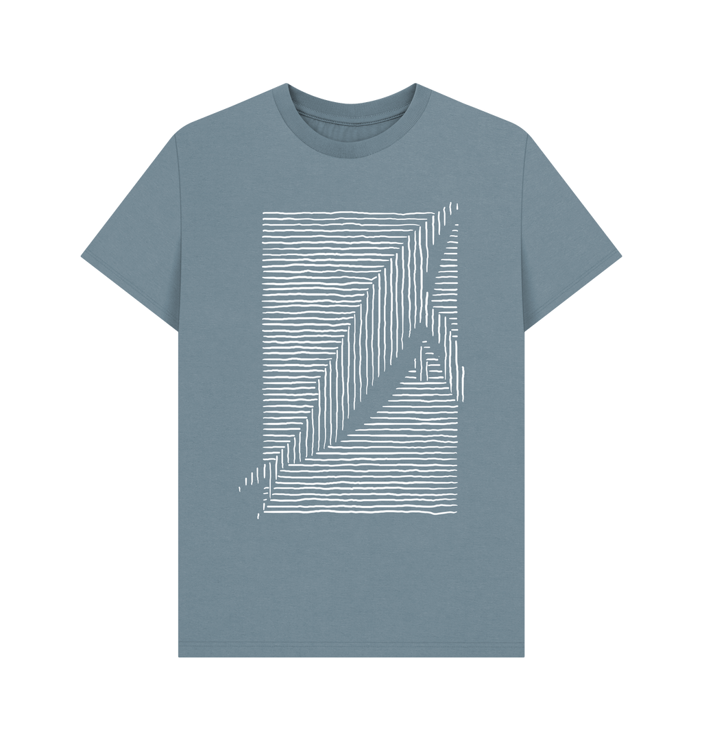 Stone Blue Printed T-shirt Front