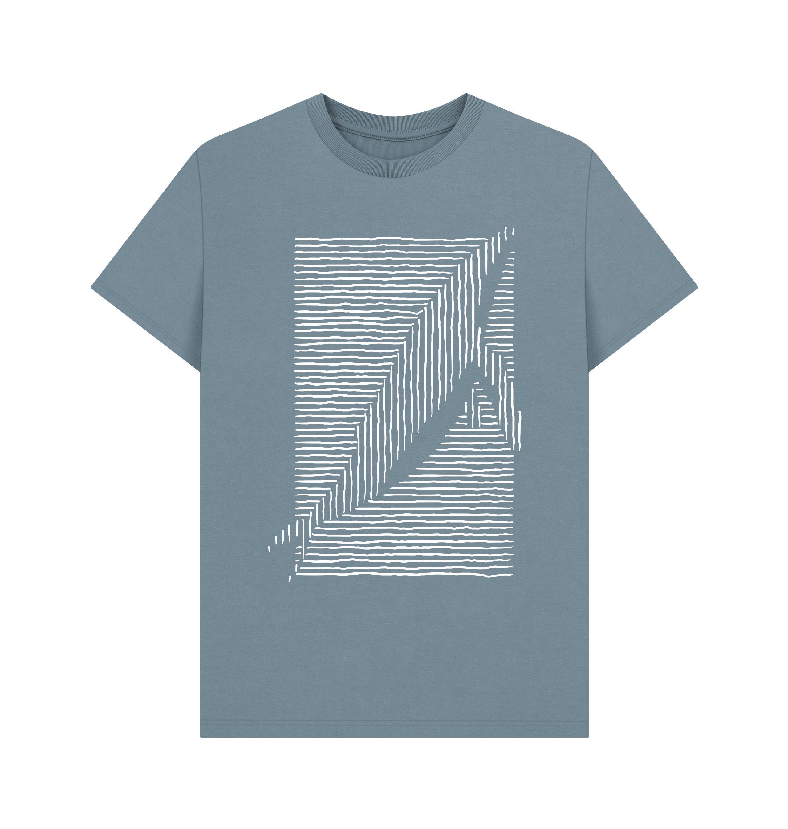 Stone Blue Printed T-shirt Front