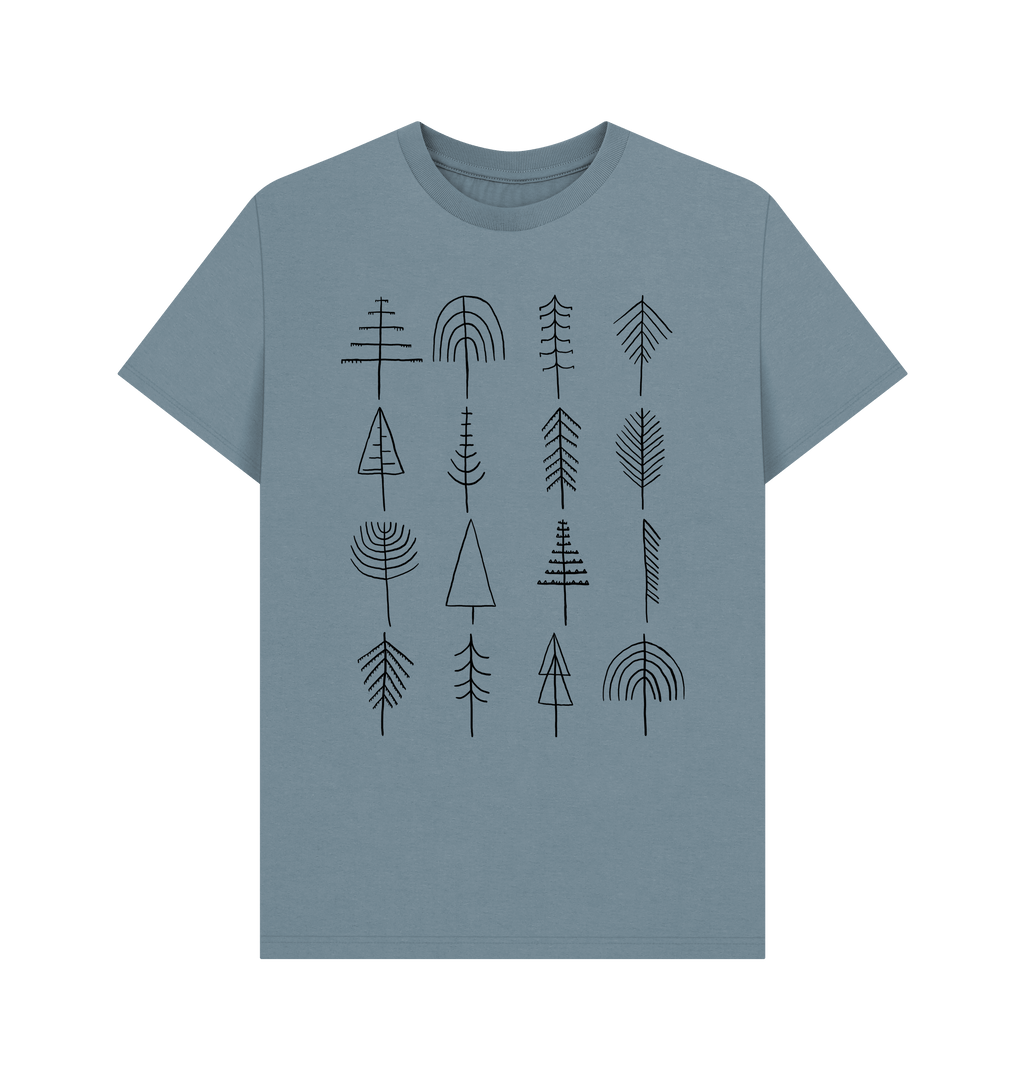 Stone Blue Printed T-shirt Front