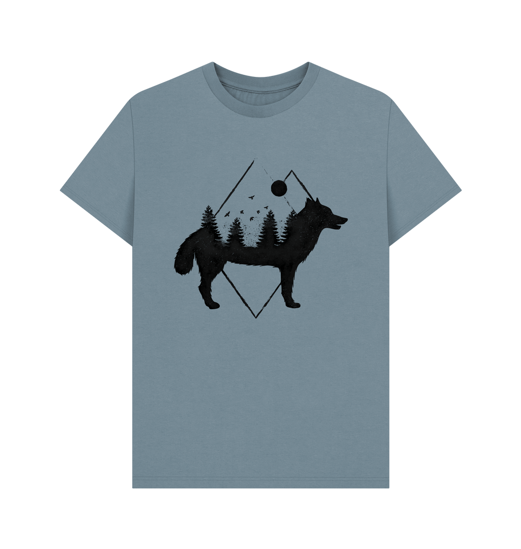 Stone Blue Printed T-shirt Front