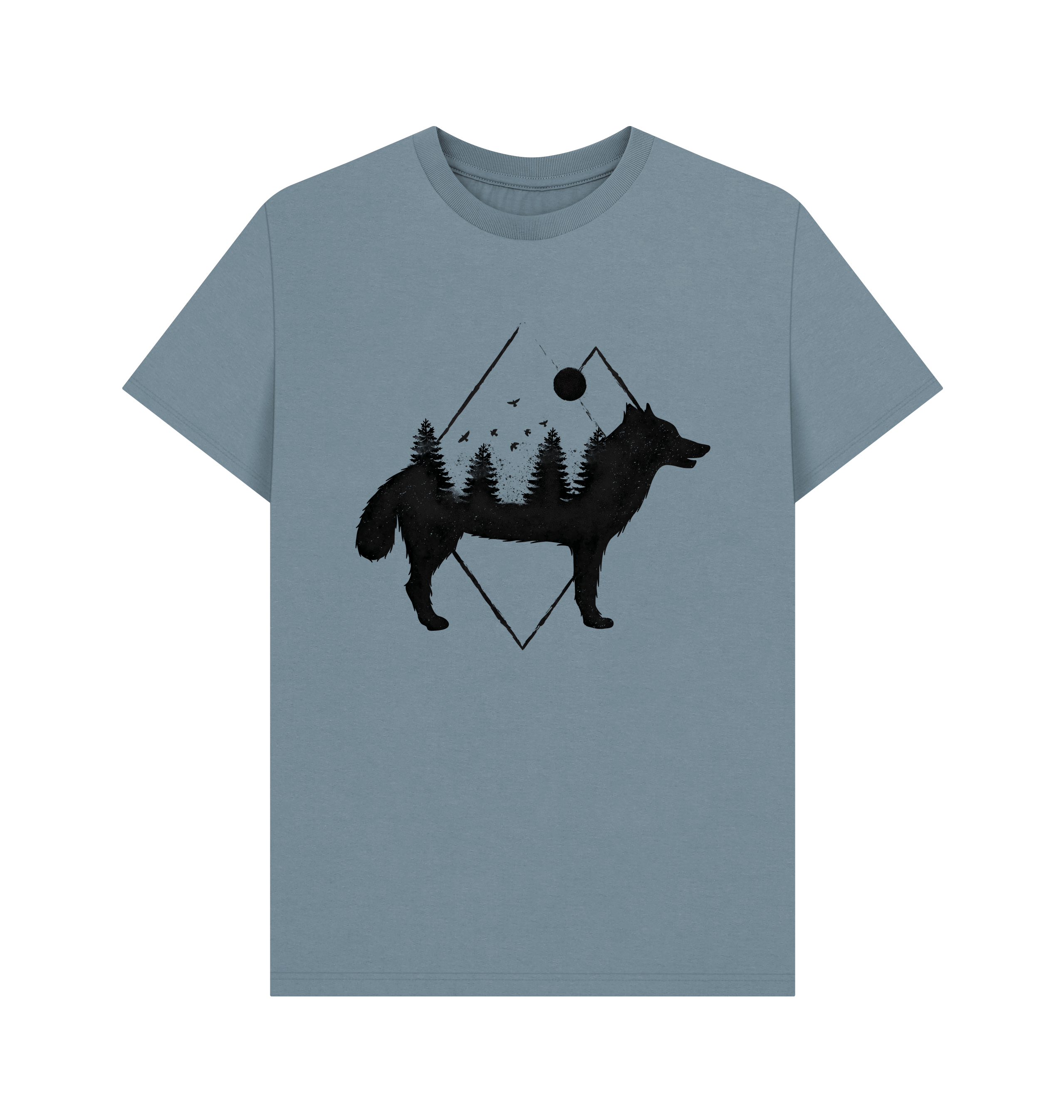 Stone Blue Printed T-shirt Front