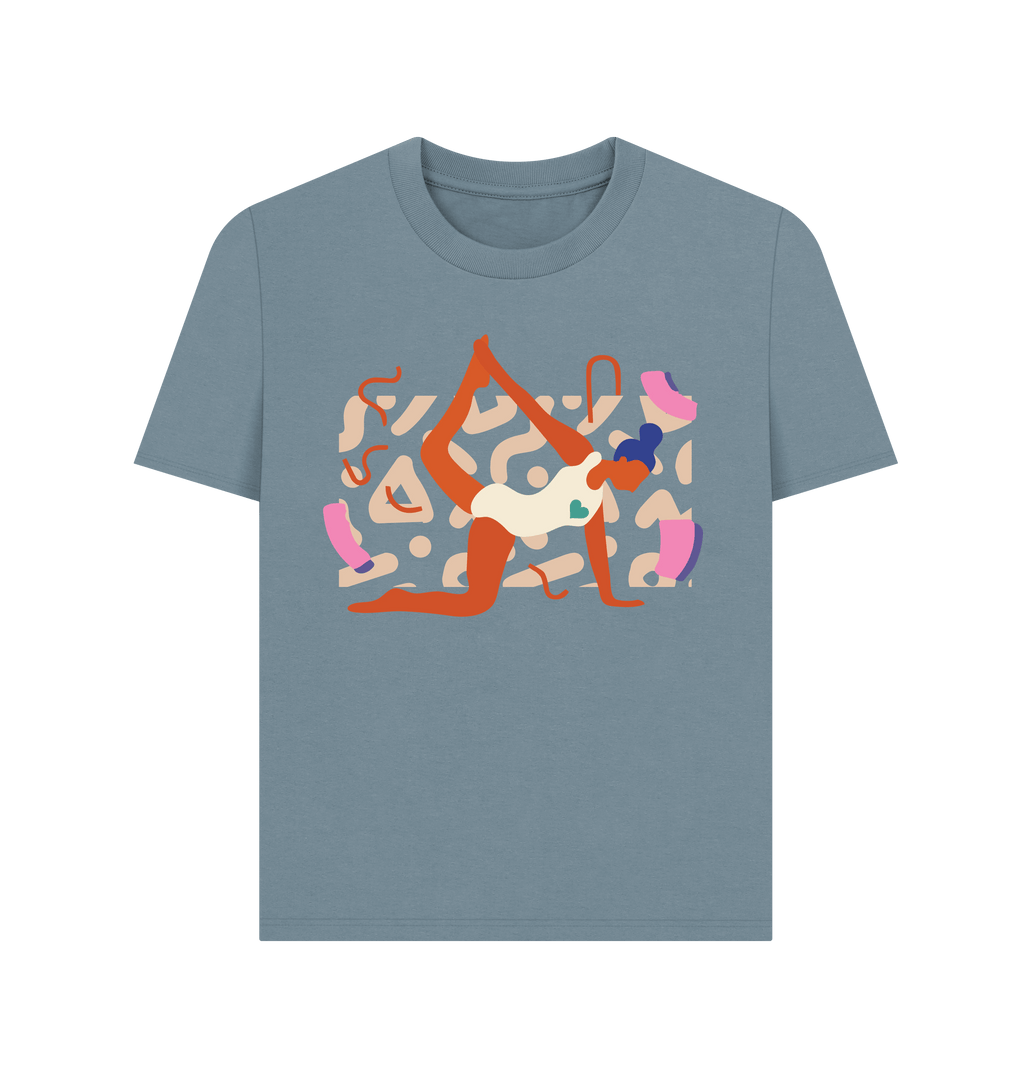 Stone Blue Printed T-shirt Front