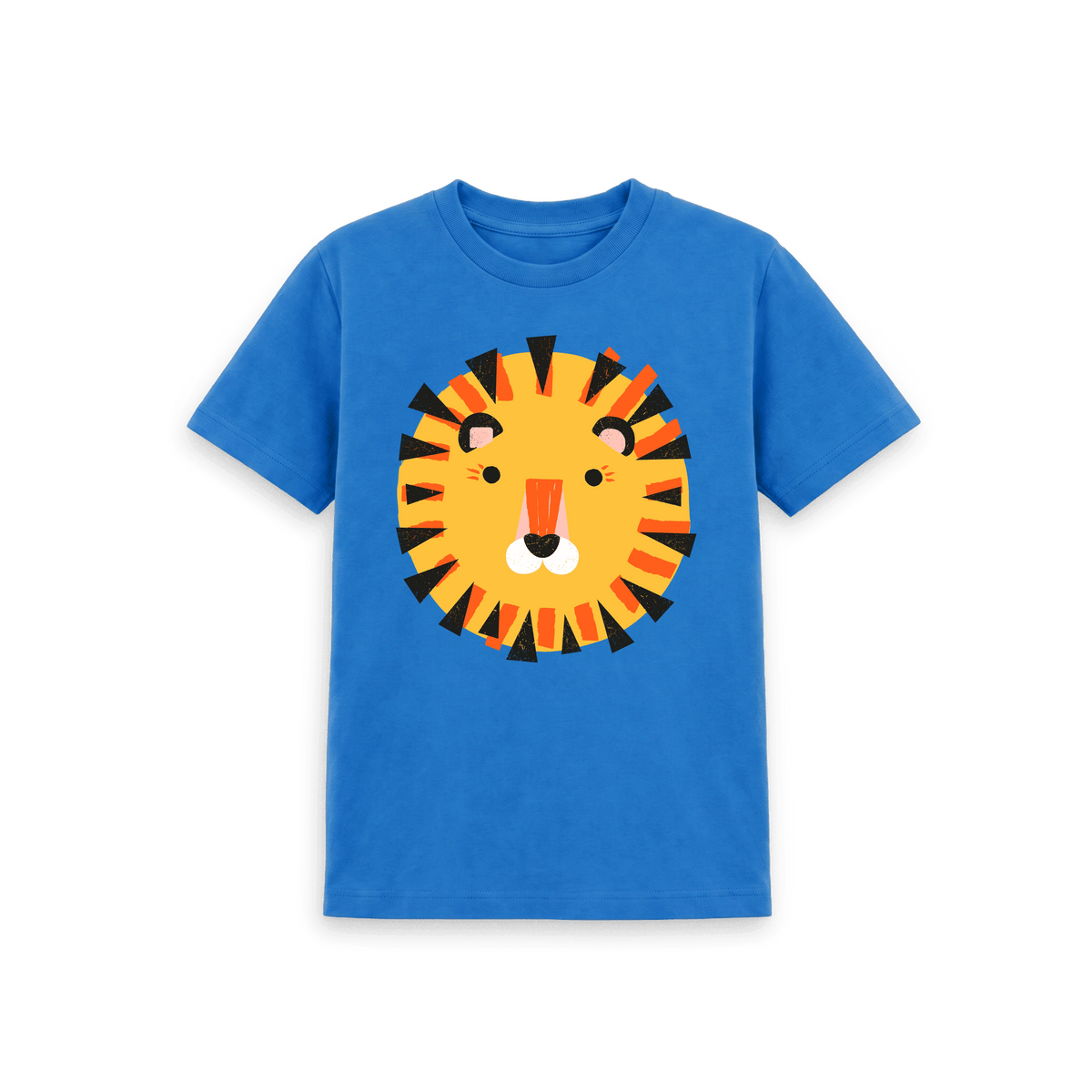 Bright Blue Printed Kids T-Shirt Front
