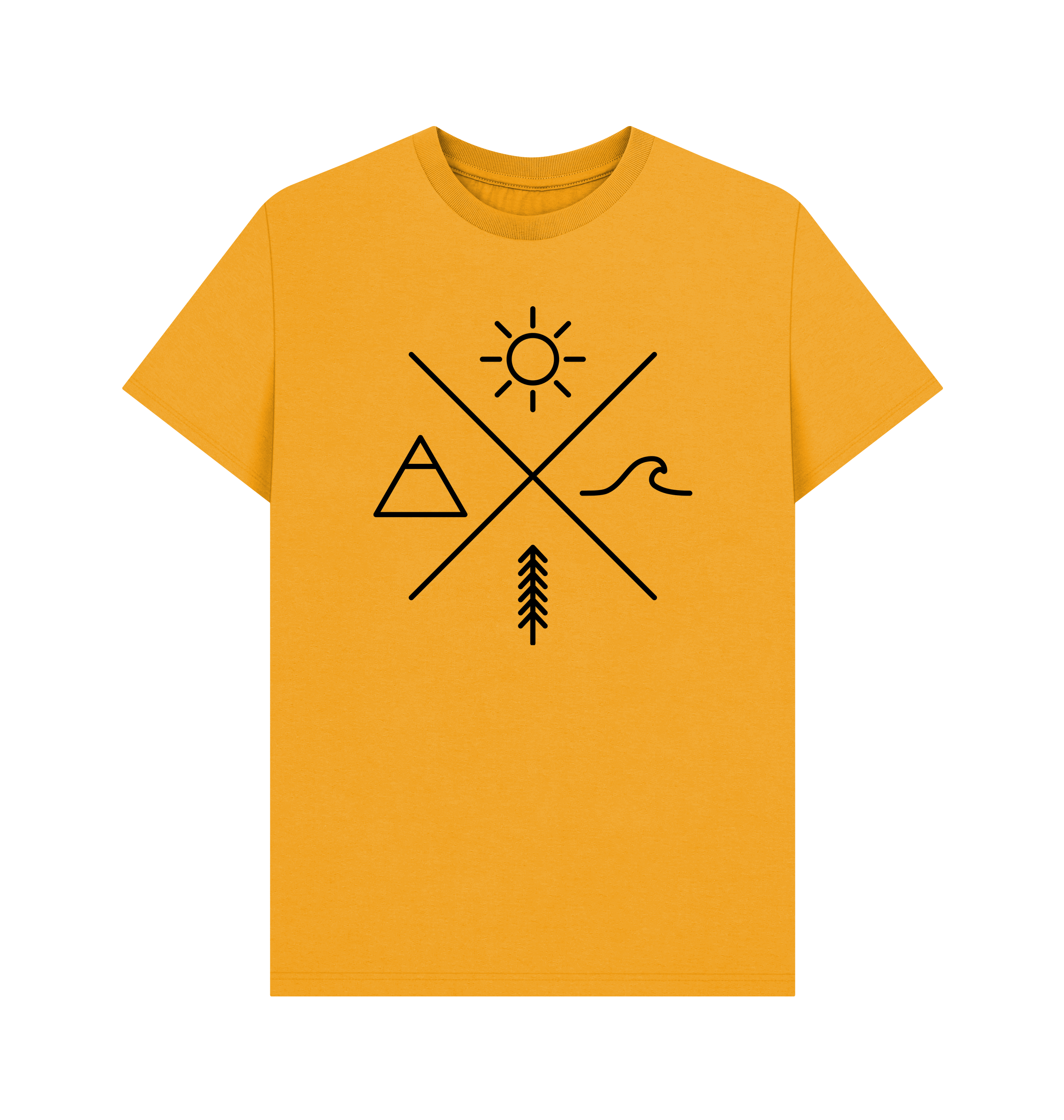 Mustard Printed T-shirt Front