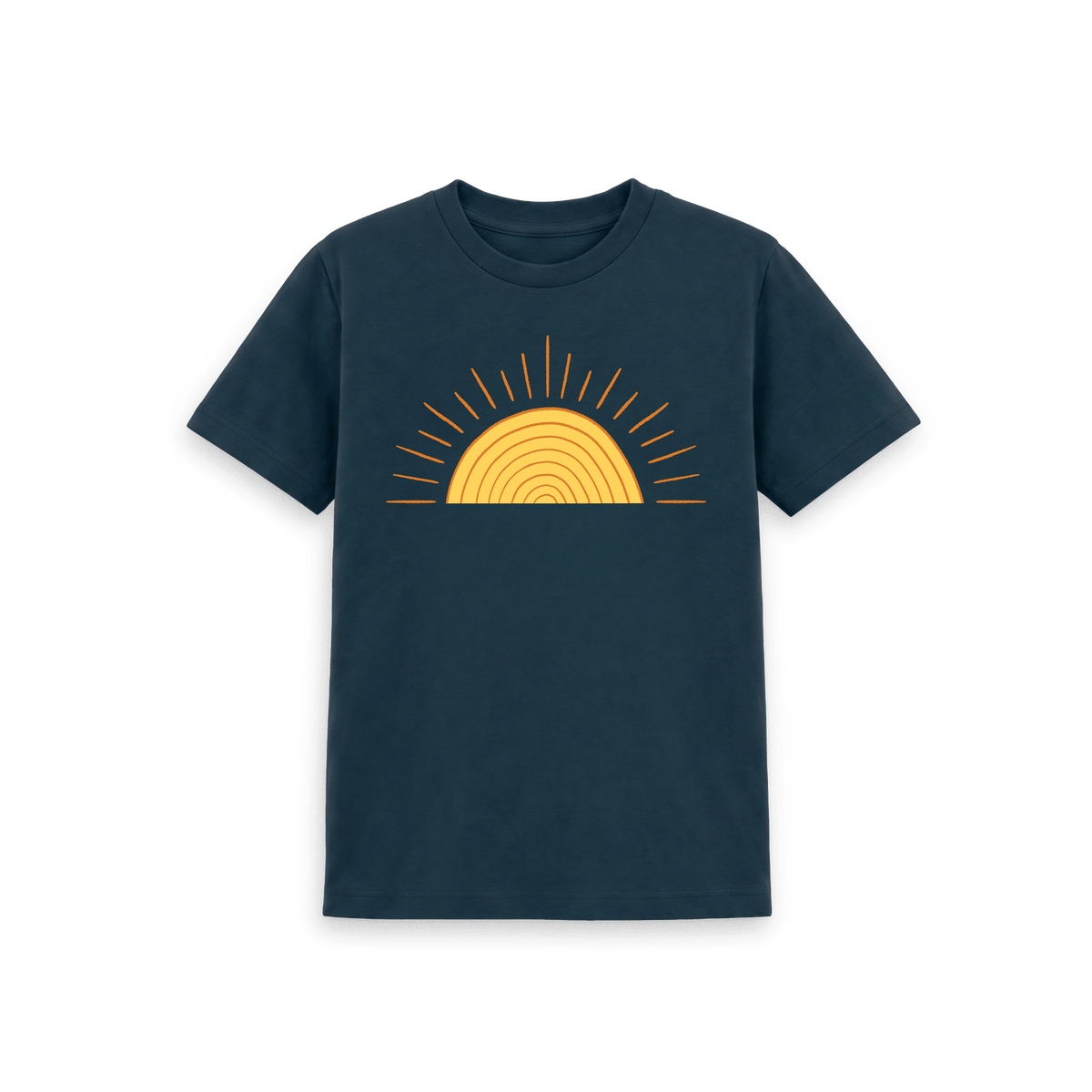 Denim Blue Printed Kids T-Shirt Front