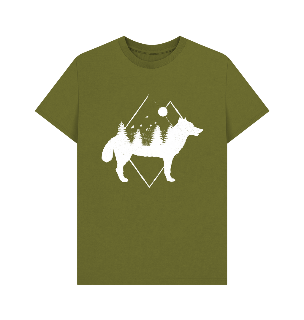 Moss Green Printed T-shirt Front