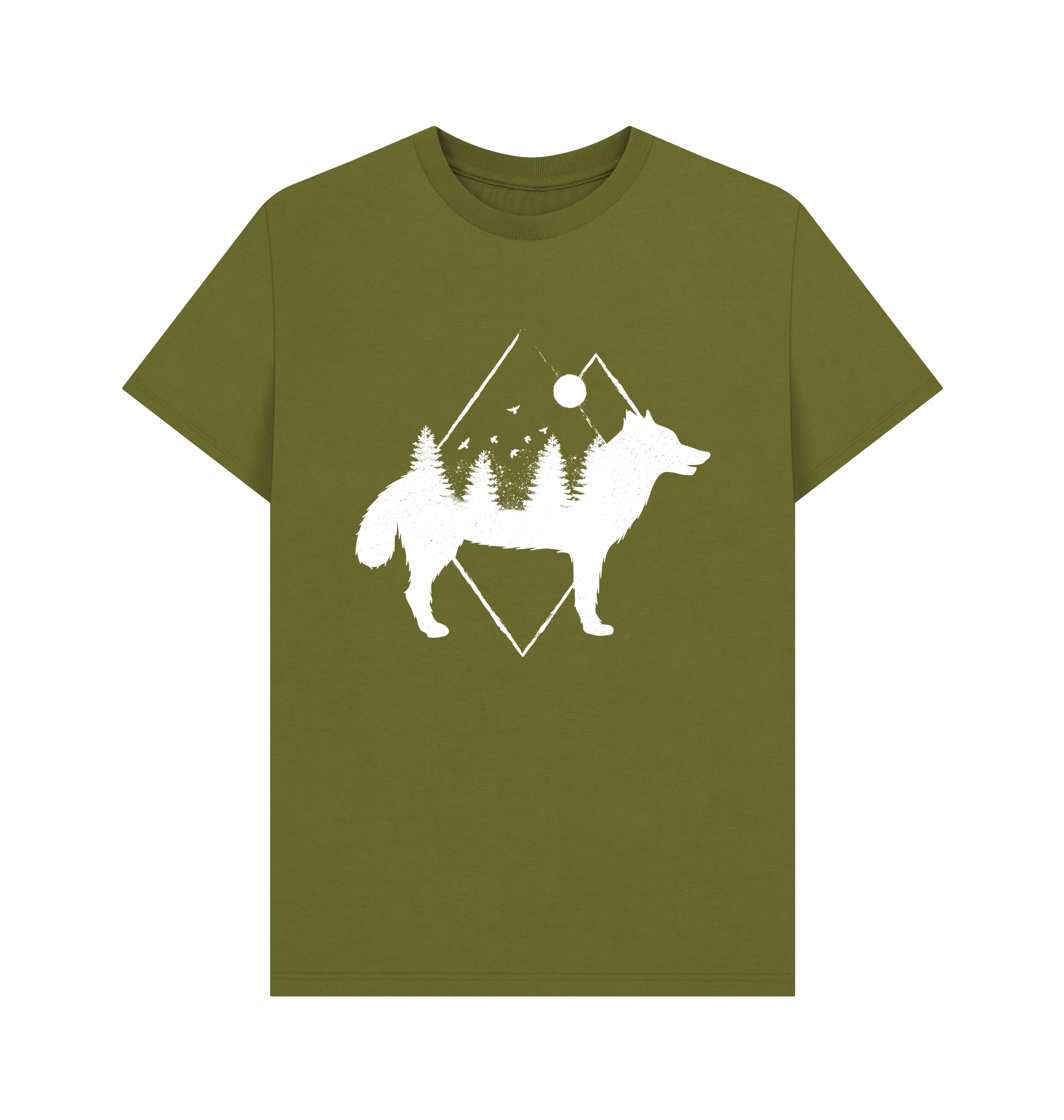 Moss Green Printed T-shirt Front