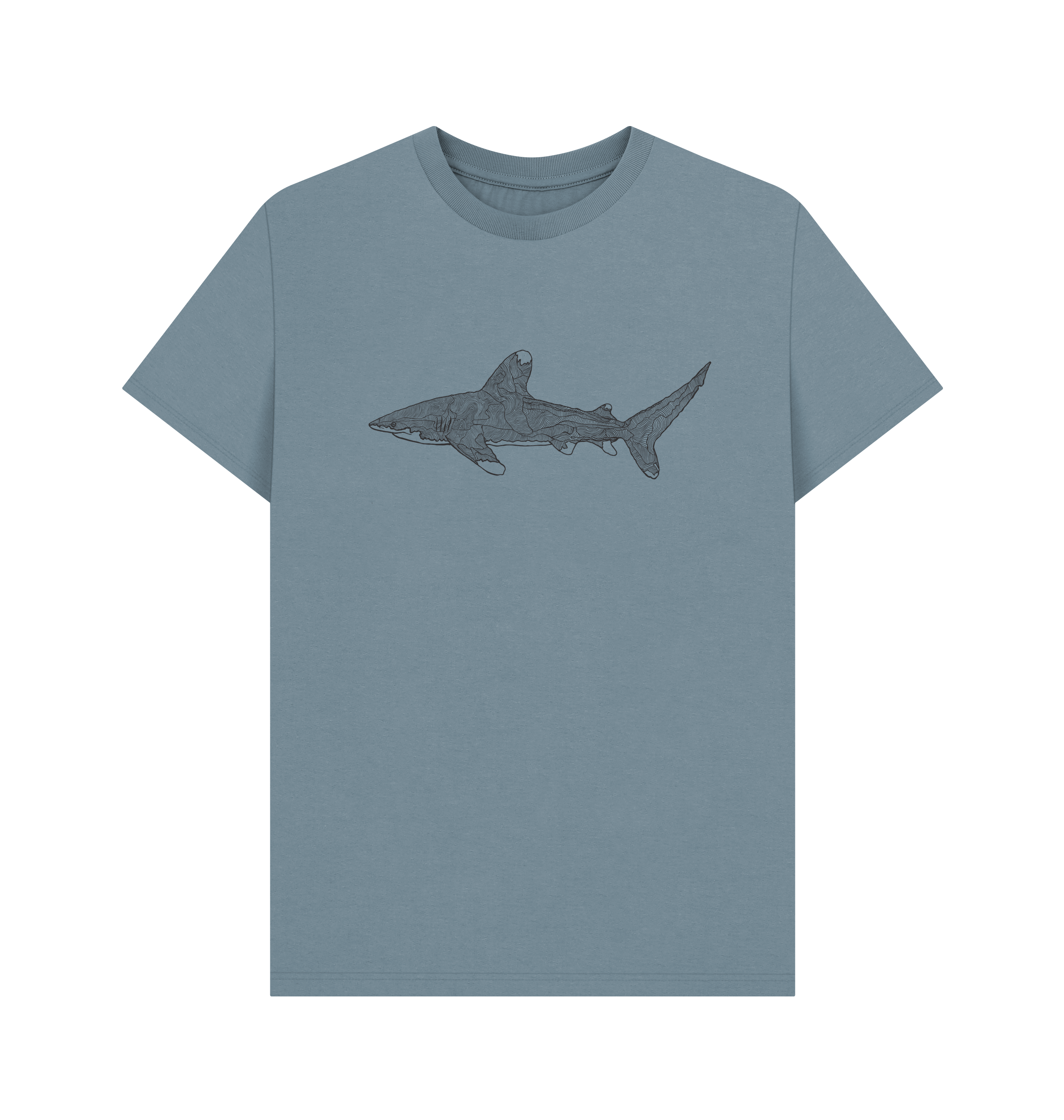 Stone Blue Printed T-shirt Front