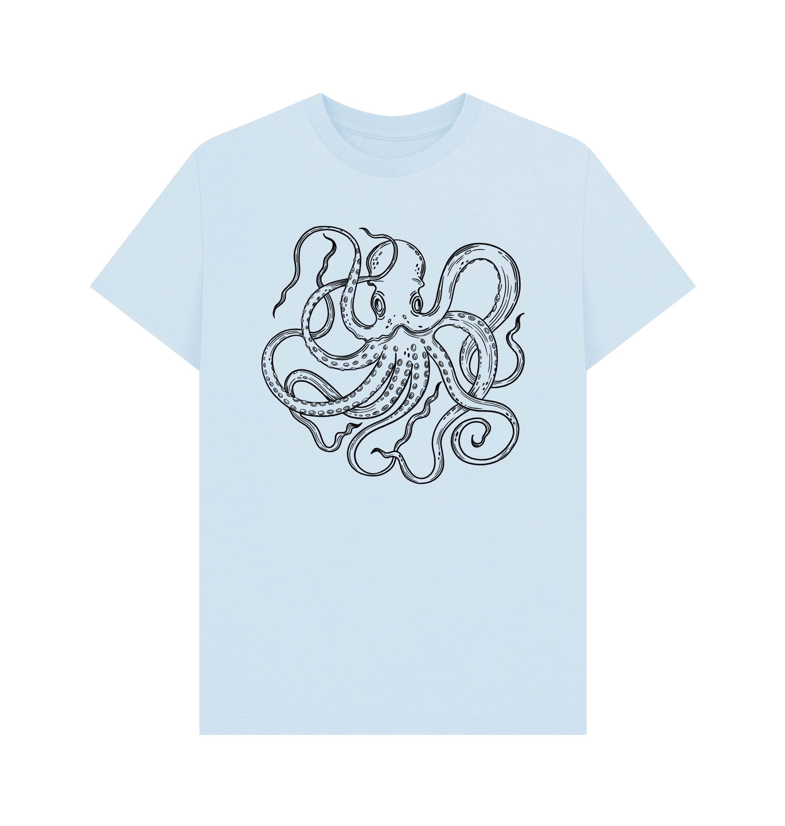 Sky Blue Printed T-shirt Front