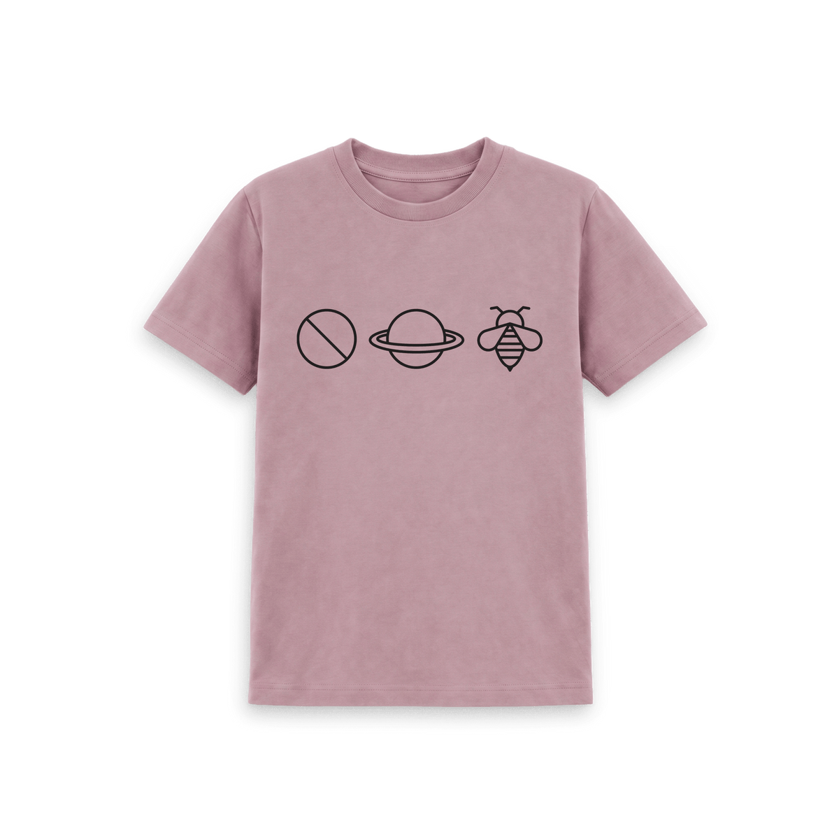 Mauve Printed Kids T-Shirt Front