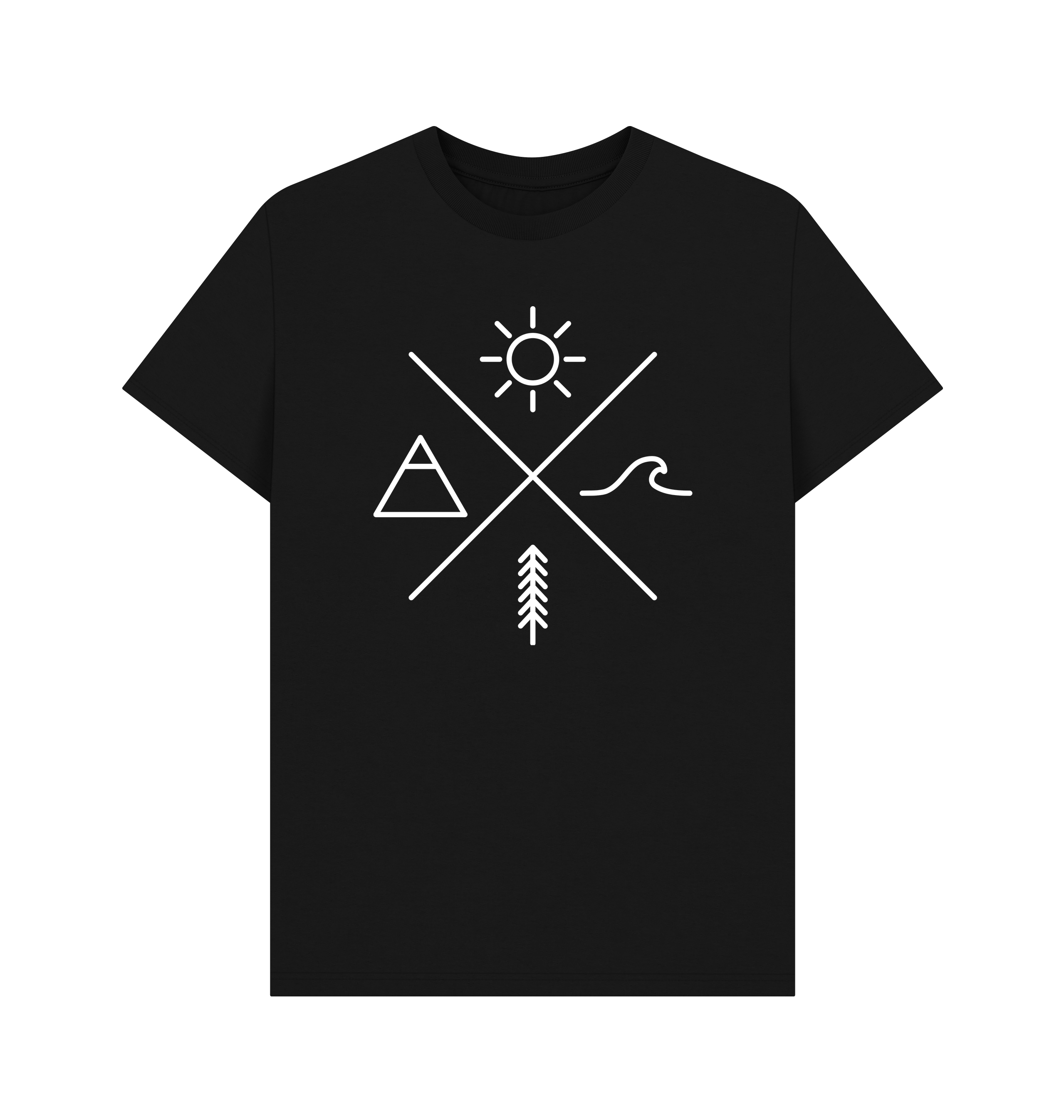 Black Printed T-shirt Front
