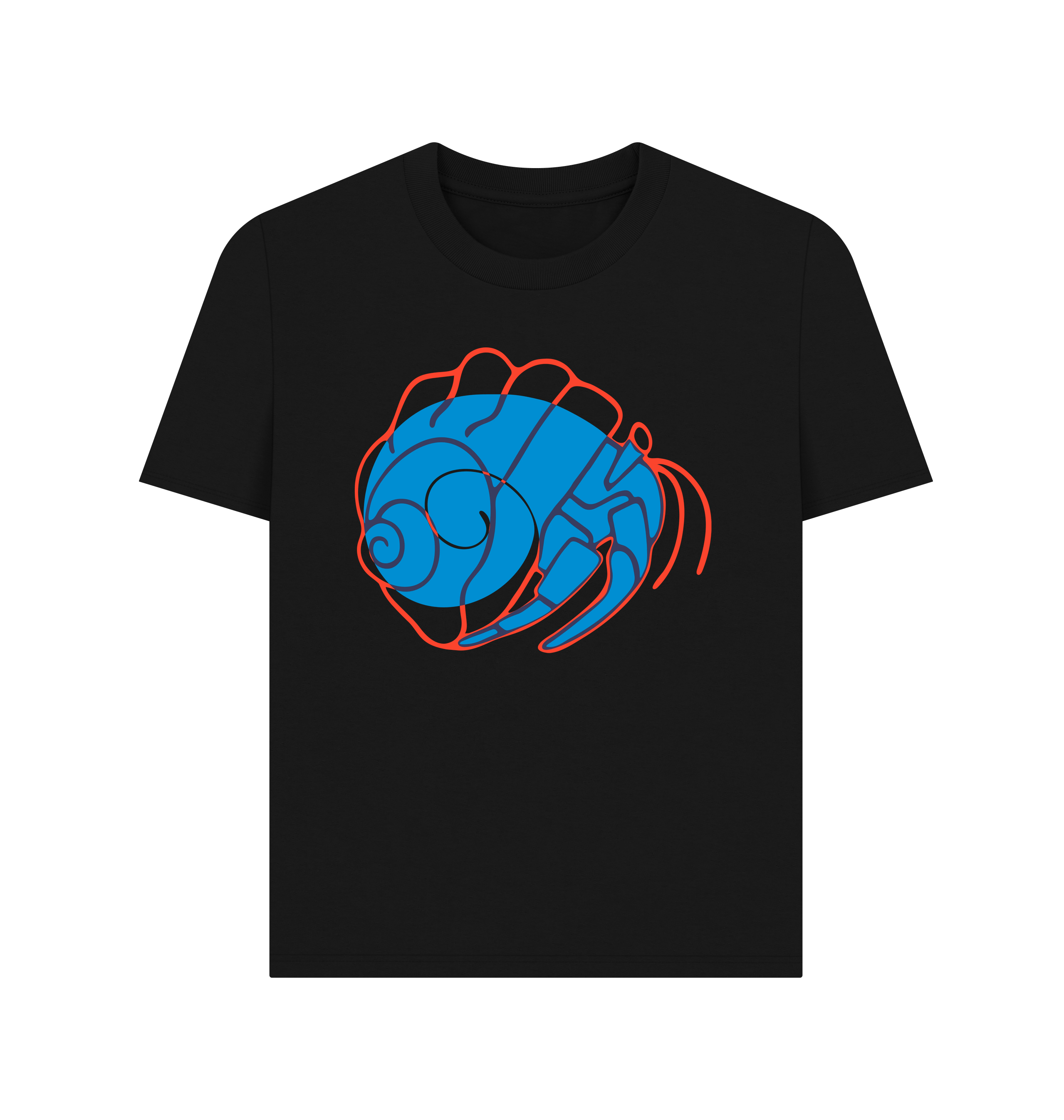 Black Printed T-shirt Front
