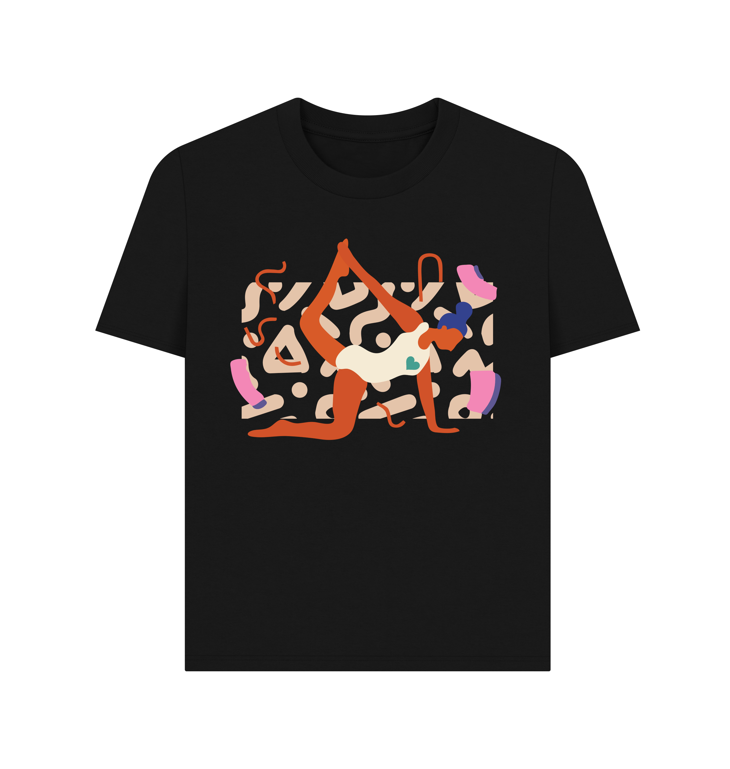 Black Printed T-shirt Front