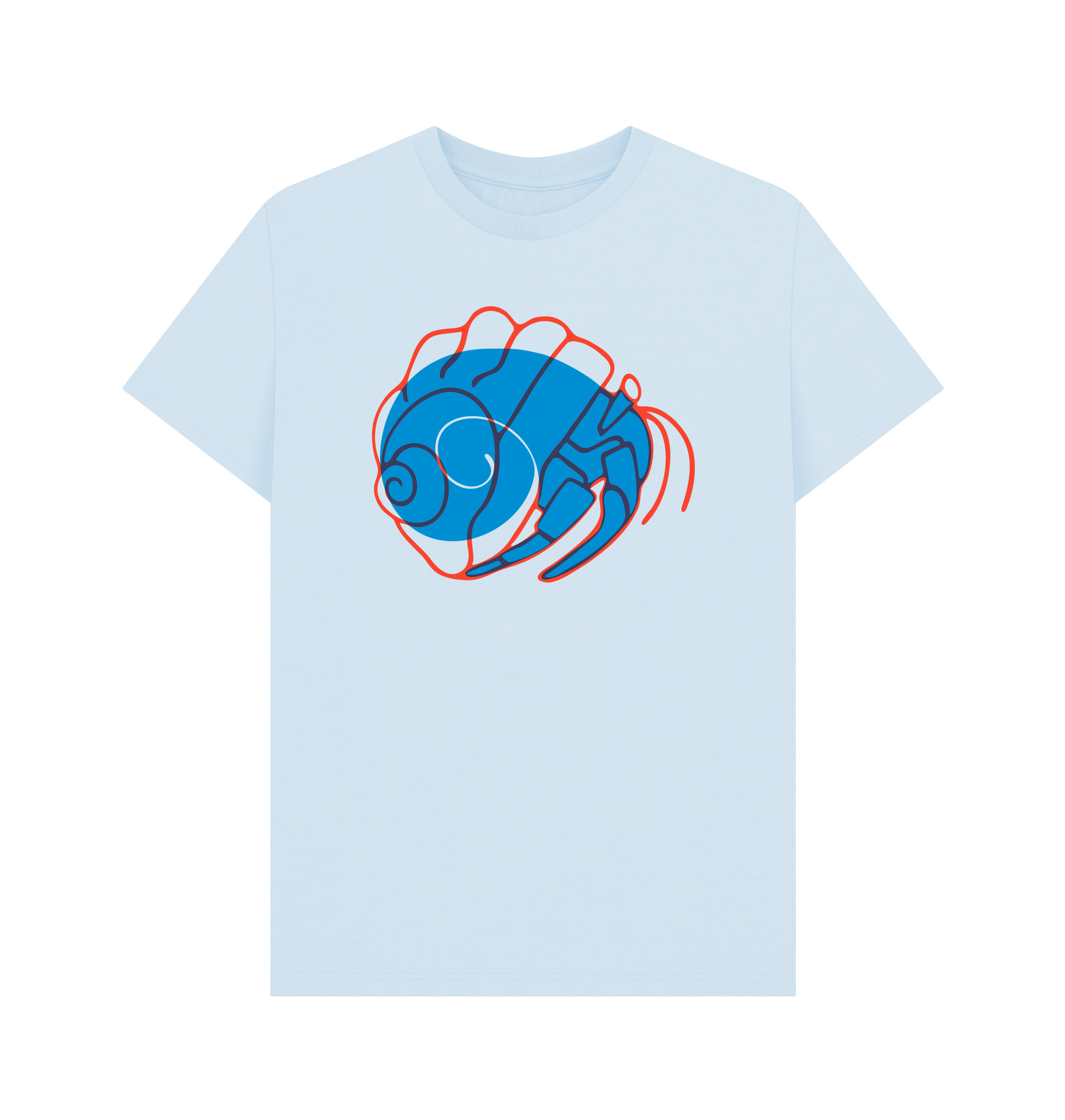 Sky Blue Printed T-shirt Front