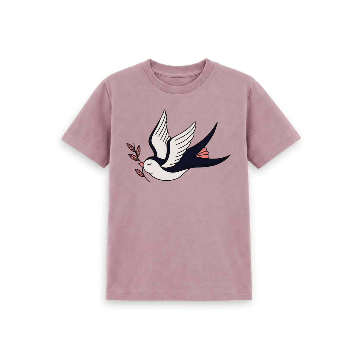Mauve Printed Kids T-Shirt Front